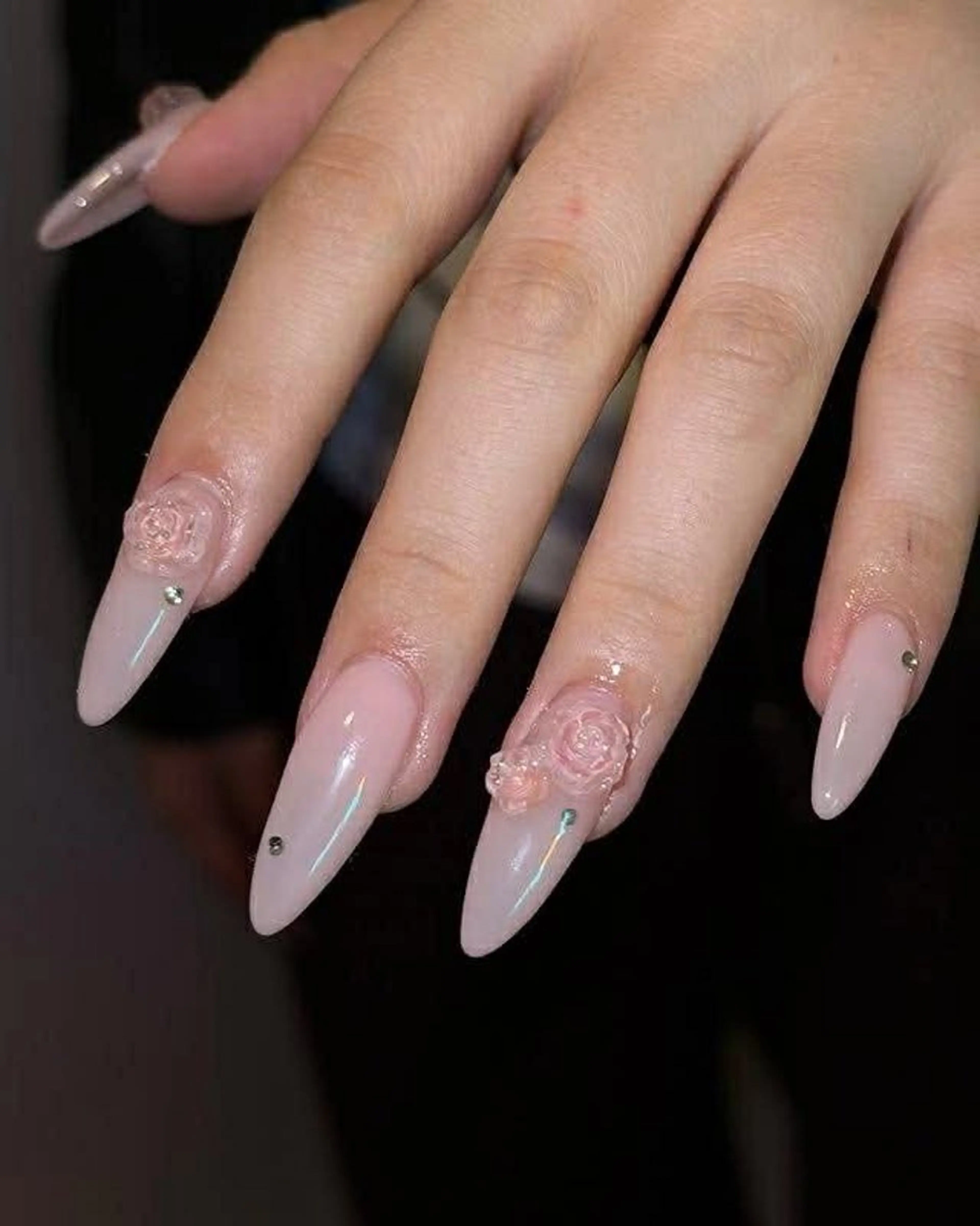 ネイル オーロラネイル ブラウン チークネイル フットネイル フレンチネイル ハンドネイル Ni Niのネイルデザイン