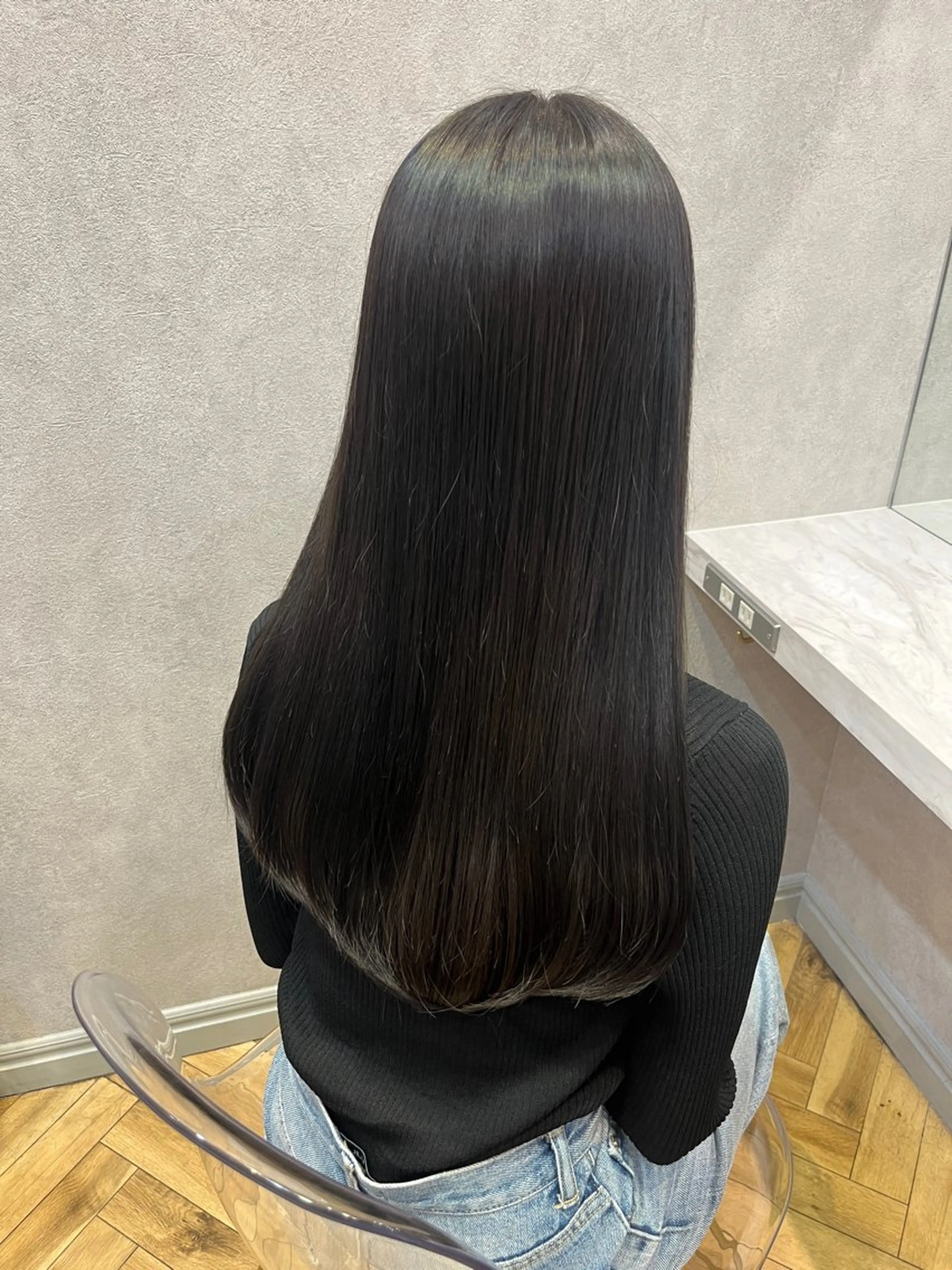 ロング カット ヘアカラー 縮毛矯正 トリートメント 韓国🎀レイヤー/艶 髪/縮毛矯正/ユリナのヘアスタイル