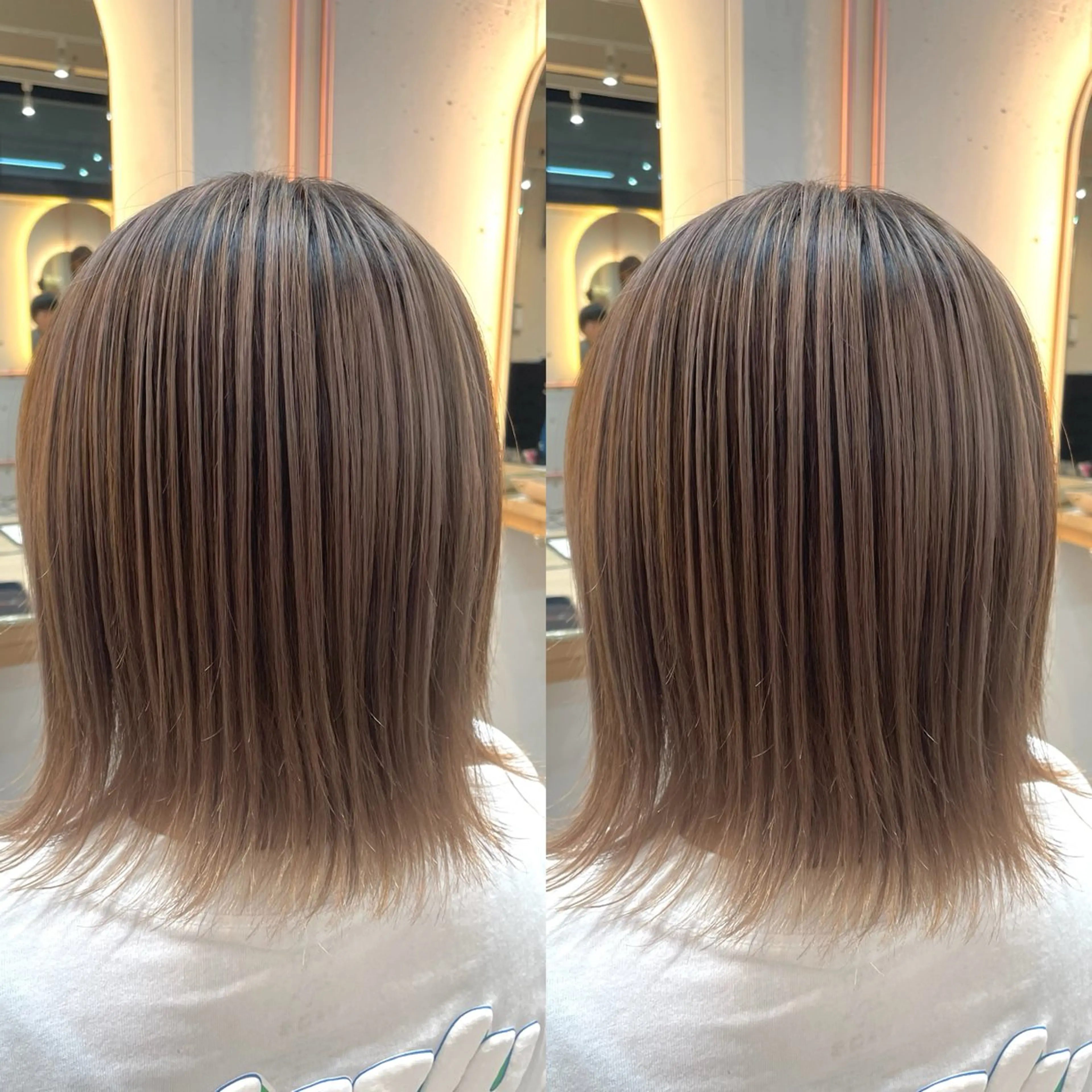 ミディアム カラー カット ヘアカラー トリートメント ブリーチ無しダブル カラー🦕まどかのヘアスタイル