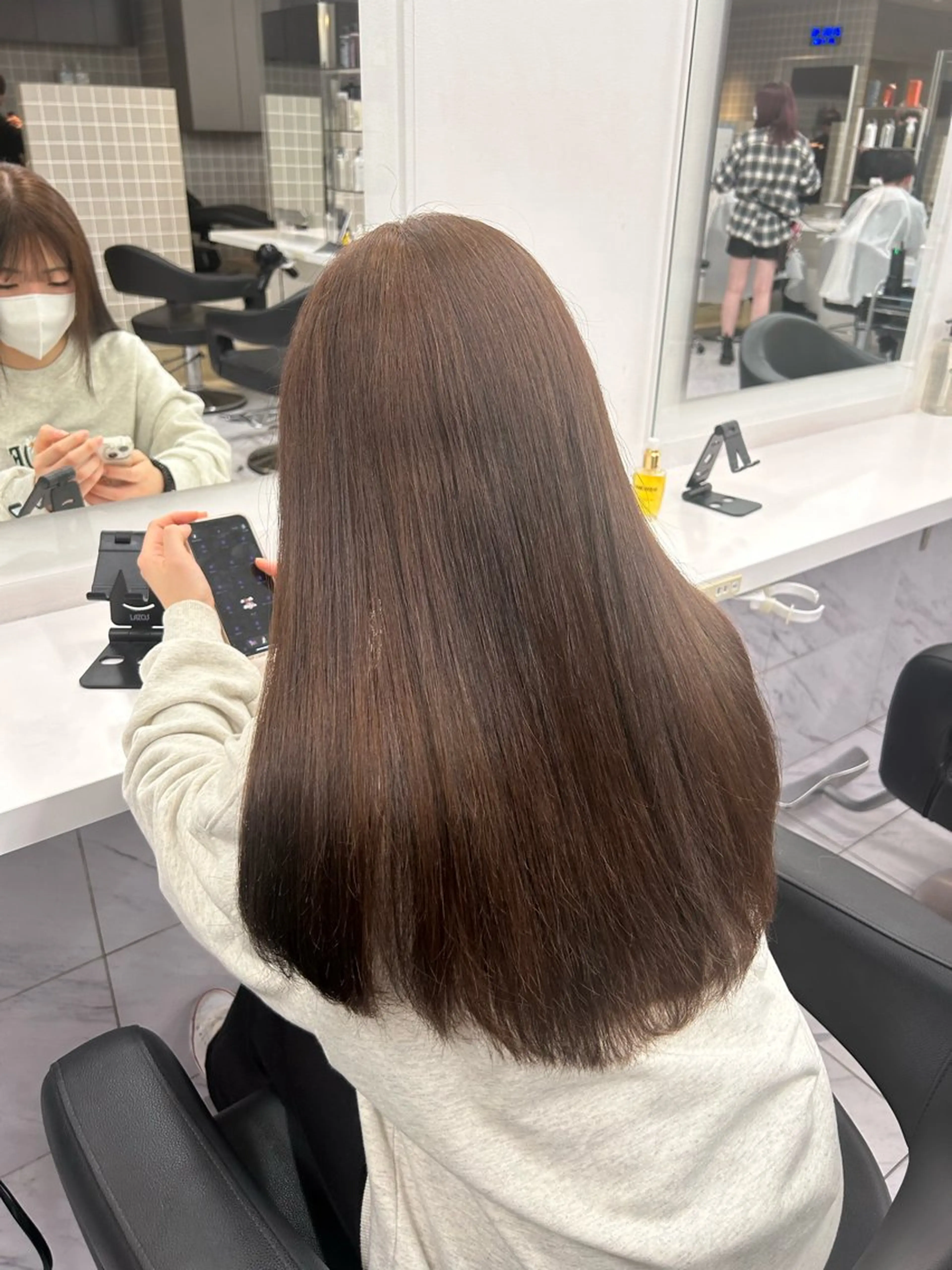 ロング カラー パーマ ヘアアレンジ メンズ ブリーチなしカラー/ ブラウン/レイヤーのヘアスタイル