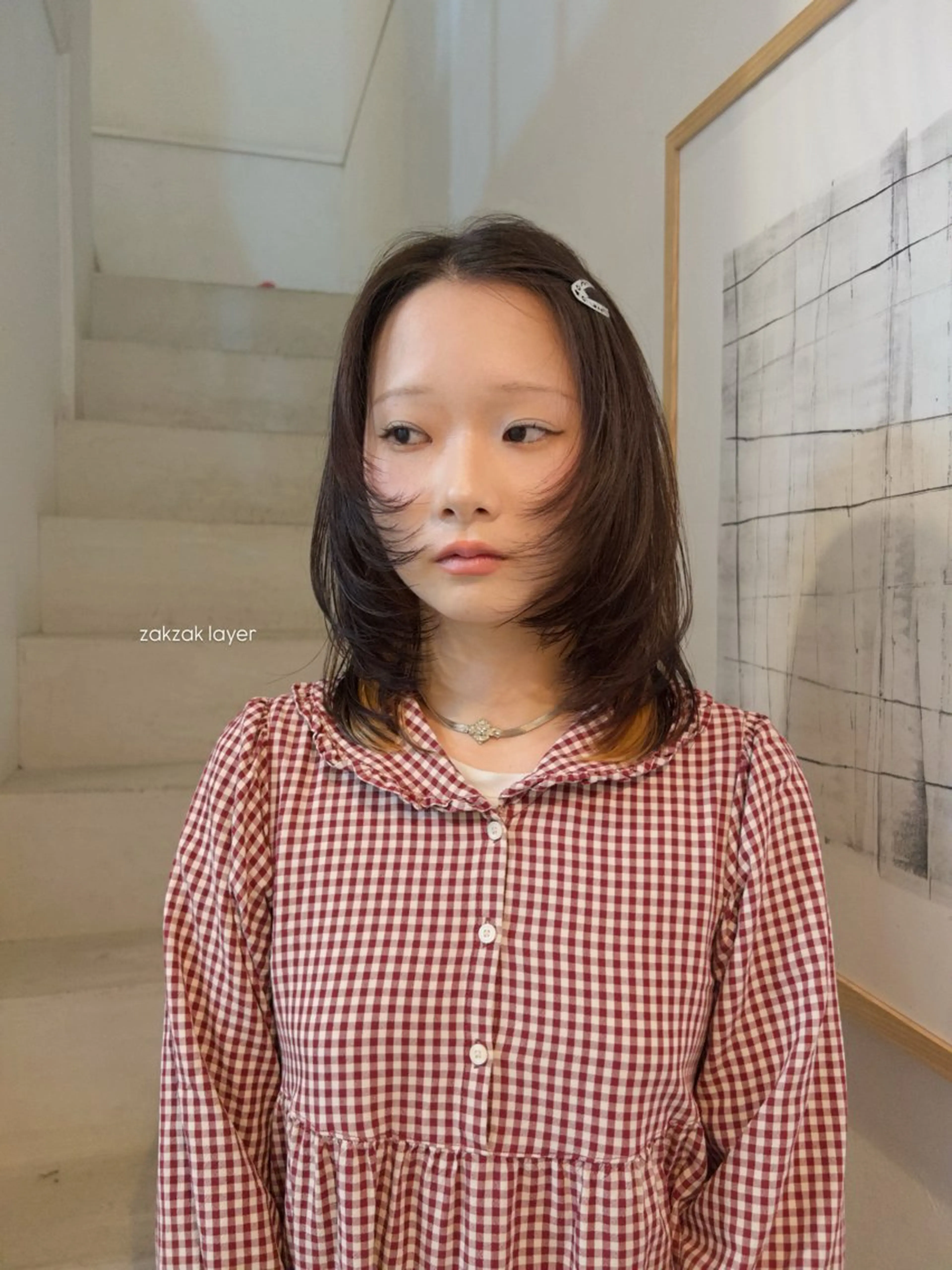 ミディアム 顔周りカット カット Kii/fiika/ 天神今泉🍑neneのヘアスタイル