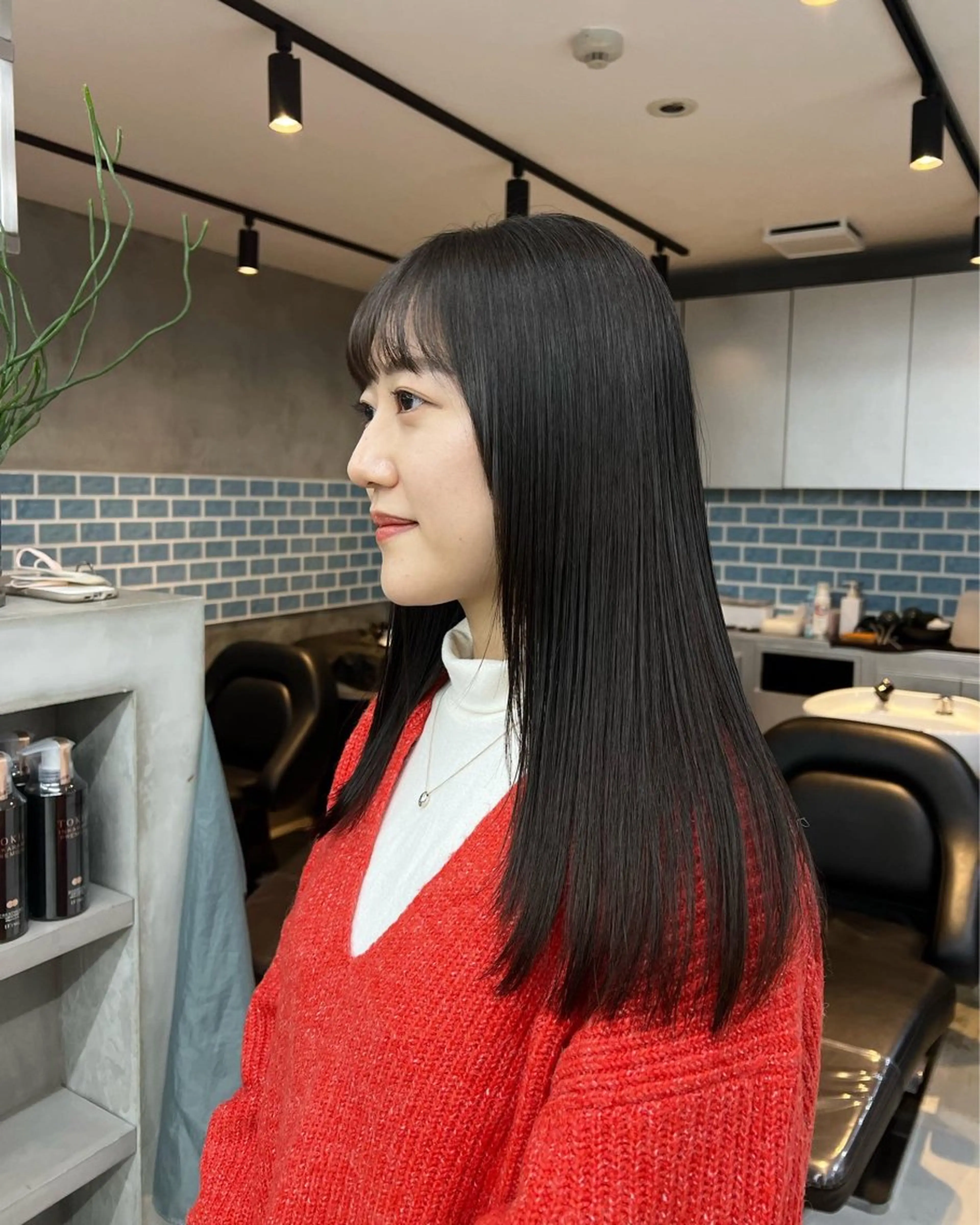 ロング 縮毛矯正 韓国ヘア 🎀華澄のヘアスタイル