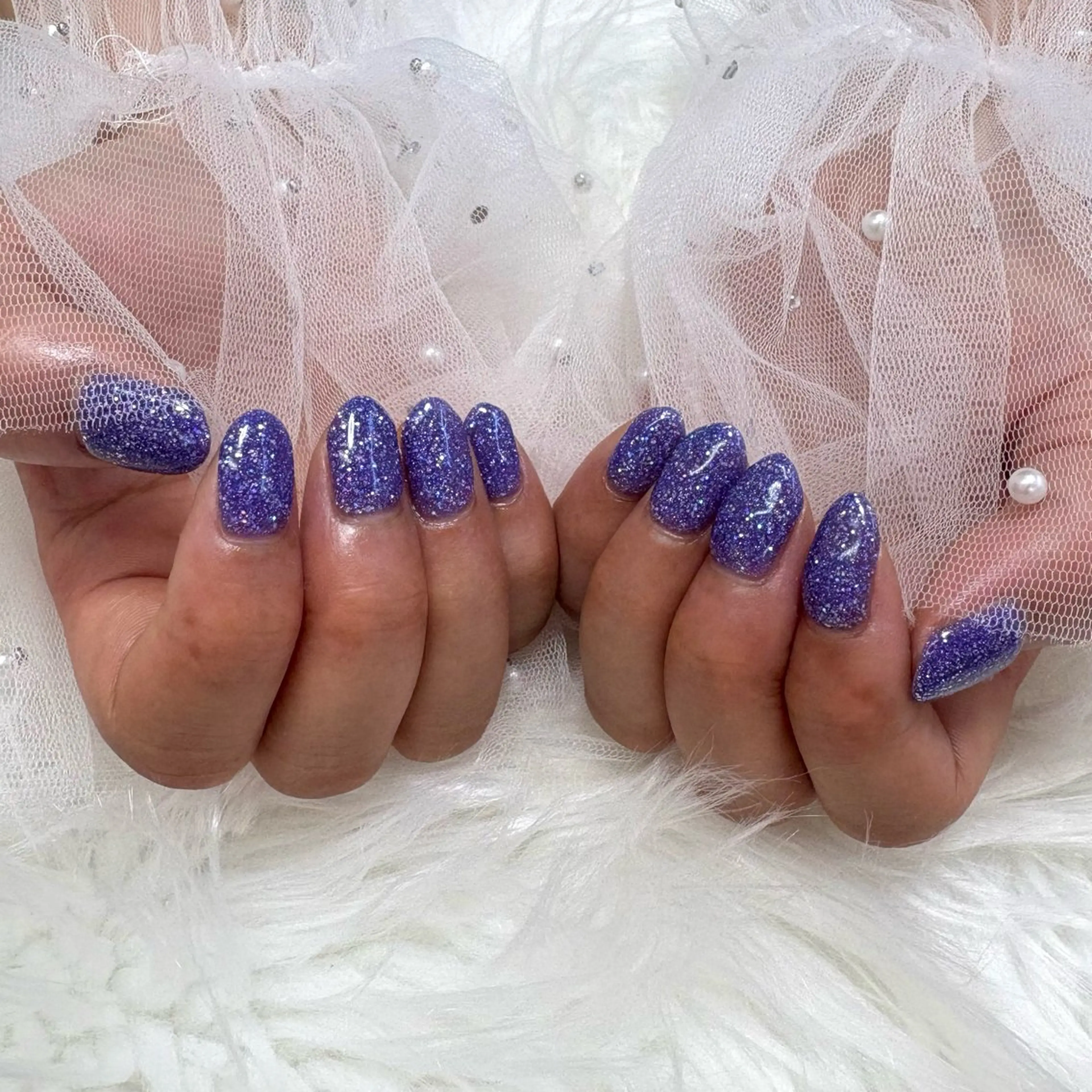 ネイル ワンカラーネイル パープル ハンドネイル SHINE nail salonのネイルデザイン