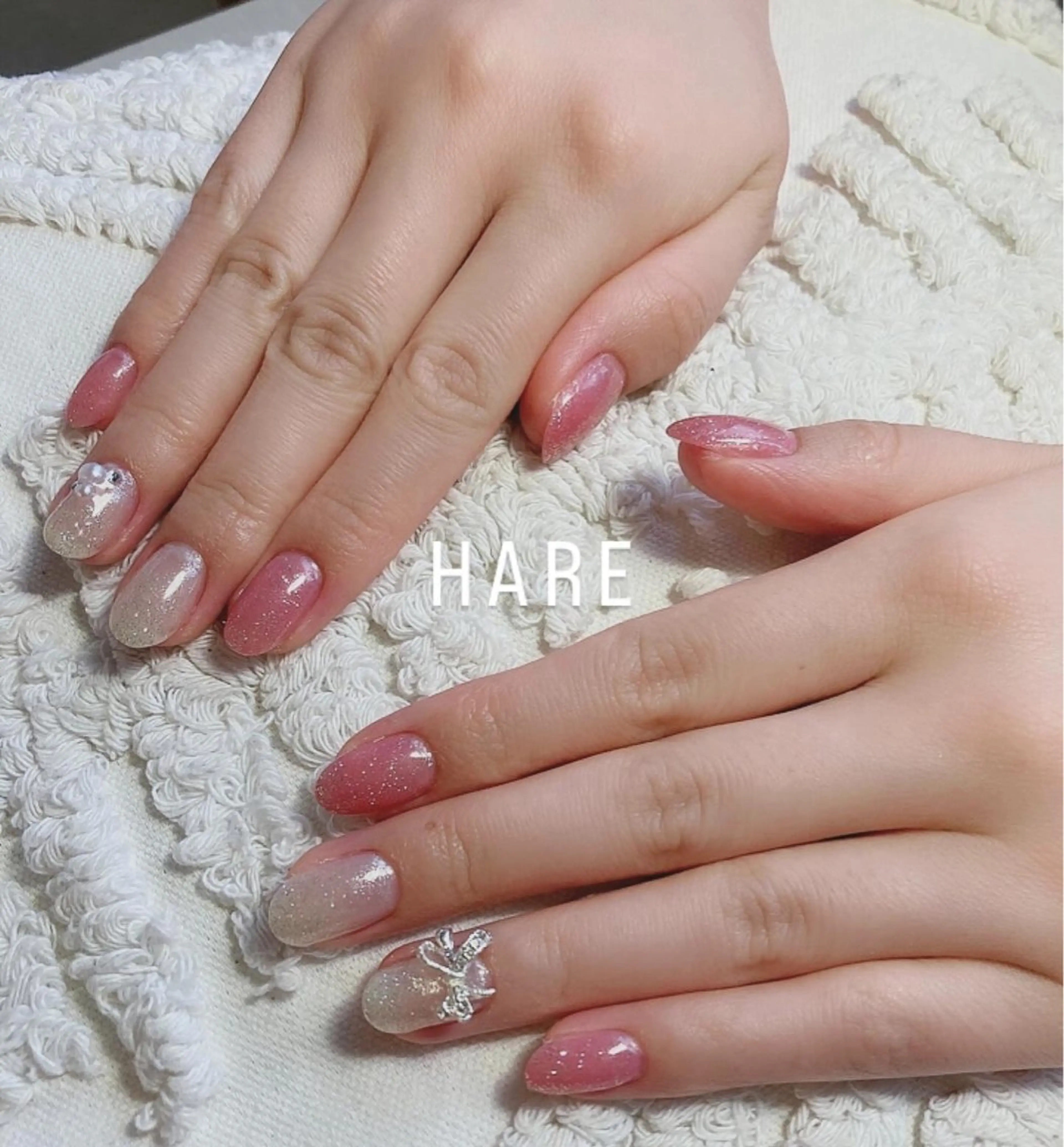 ネイル リボン ハンドネイル Hare nailのネイルデザイン