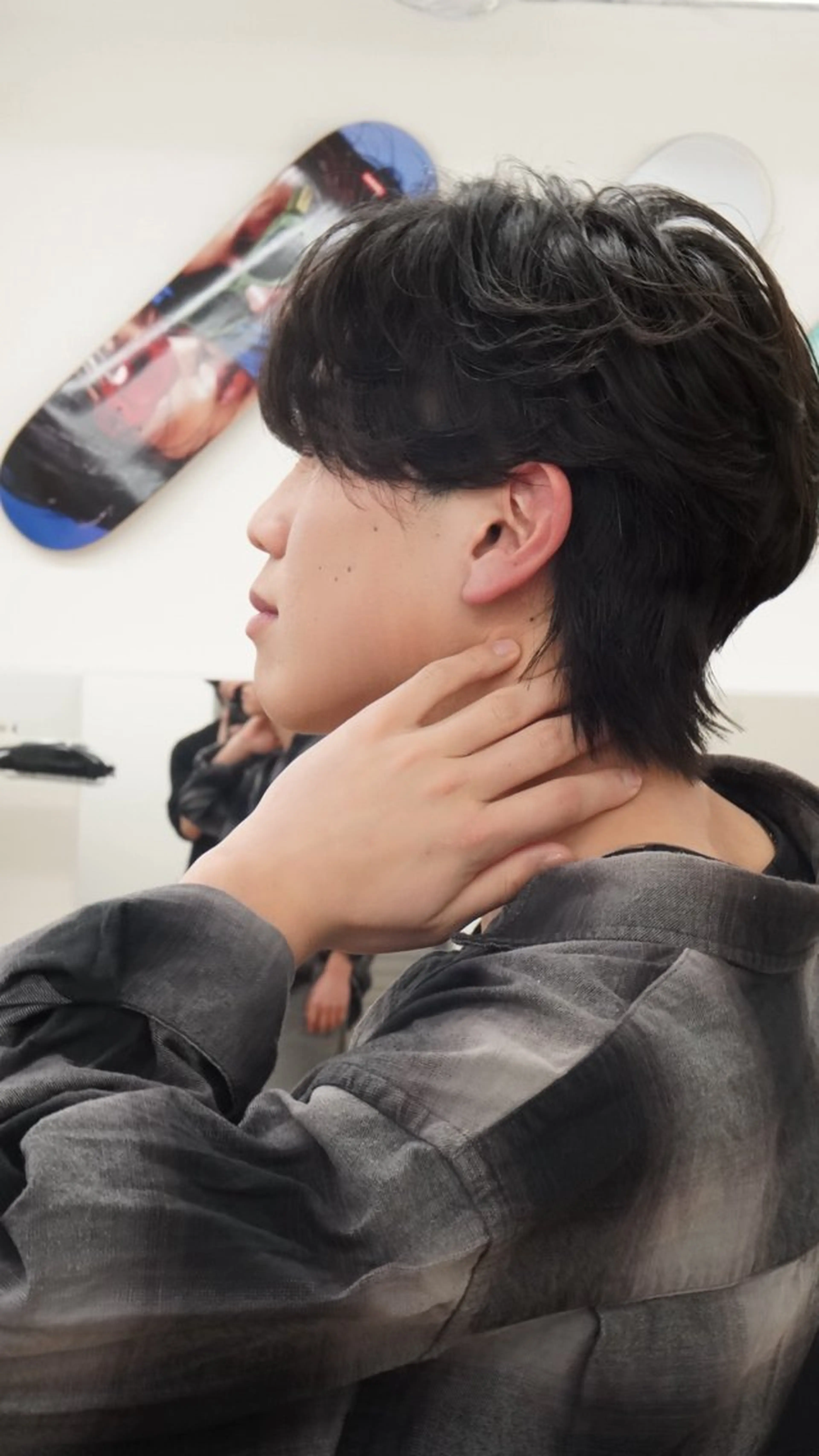 ショート パーマ メンズ センターパート ダウンパーマ フェザーパーマ カルマパーマ メンズ韓国風 カット become men's hair 名駅店所属・名駅/フェザーパーマ 韓国ヘア/森岡のヘアスタイル