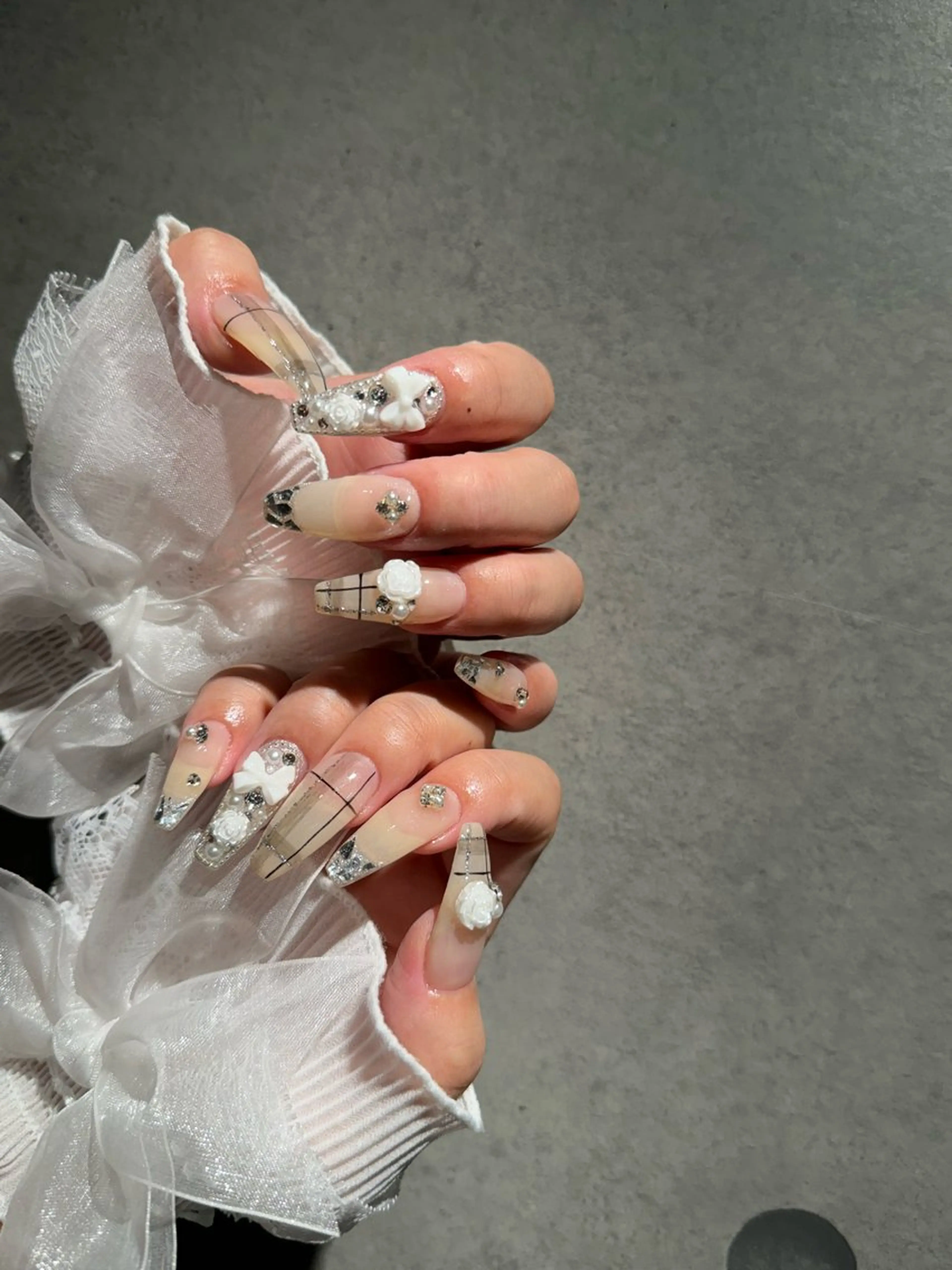 ネイル I-nailロング /ワンホン/キラキラのネイルデザイン