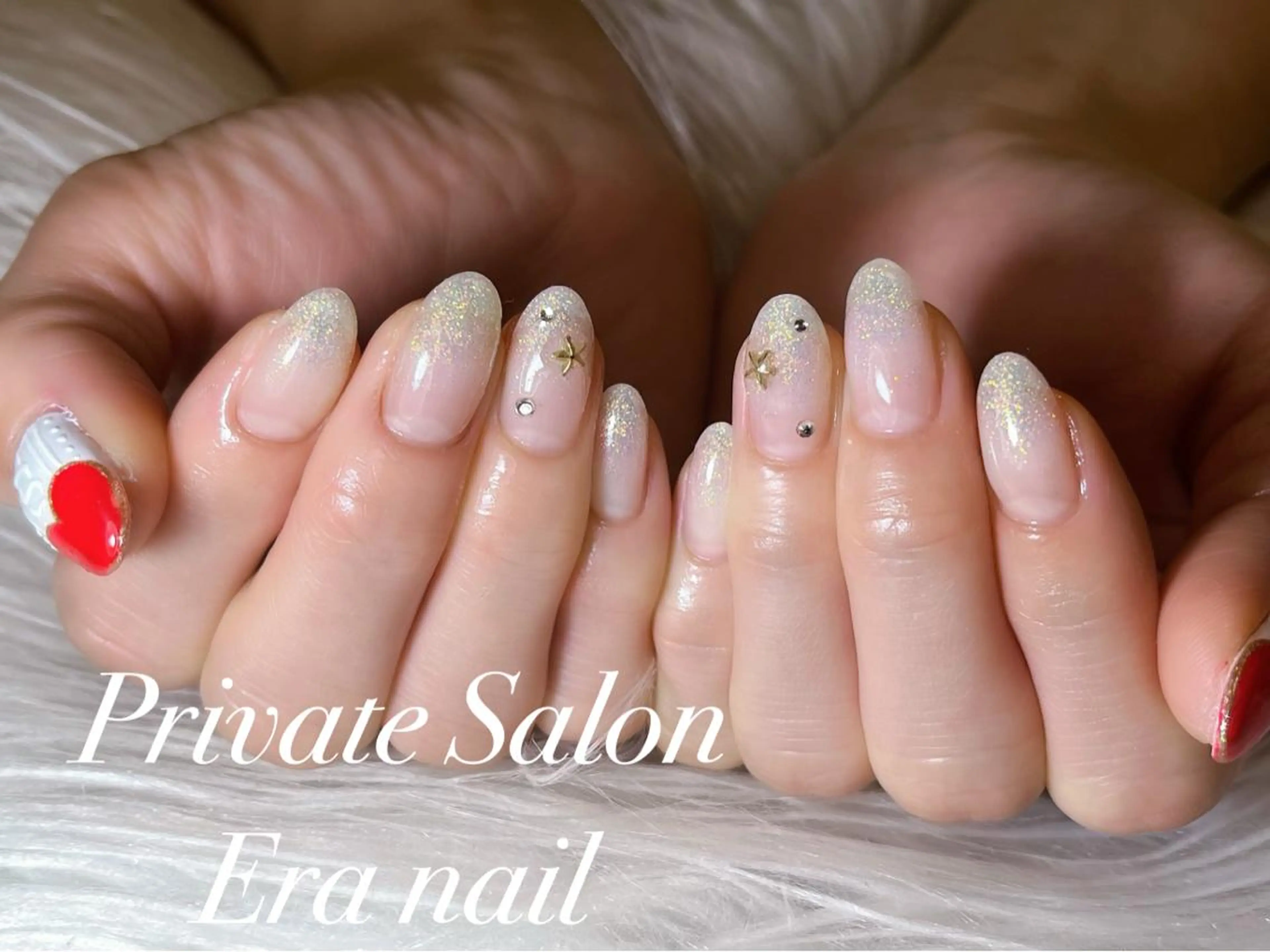 ネイル グラデーション ラメ(グリッター) ラメグラデーション シンプルネイル Era nailのネイルデザイン