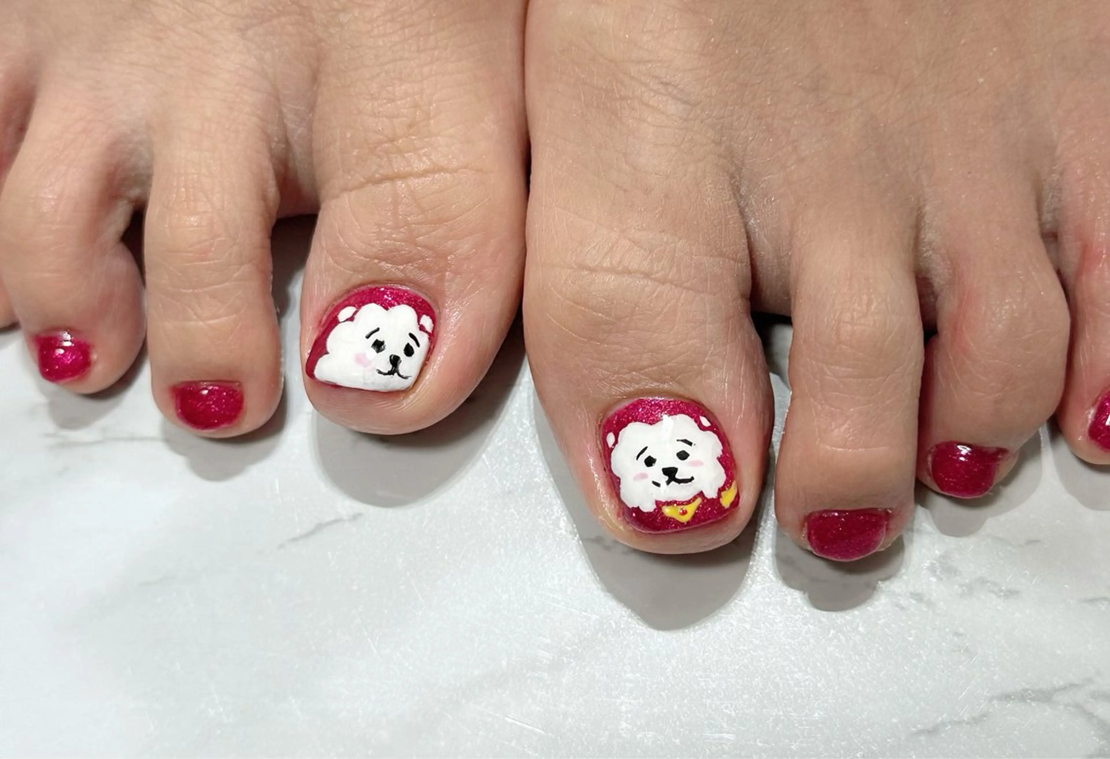 ネイル アニマル柄 チークネイル フレンチネイル キラキラネイル マグネットネイル M.N_ nailのネイルデザイン