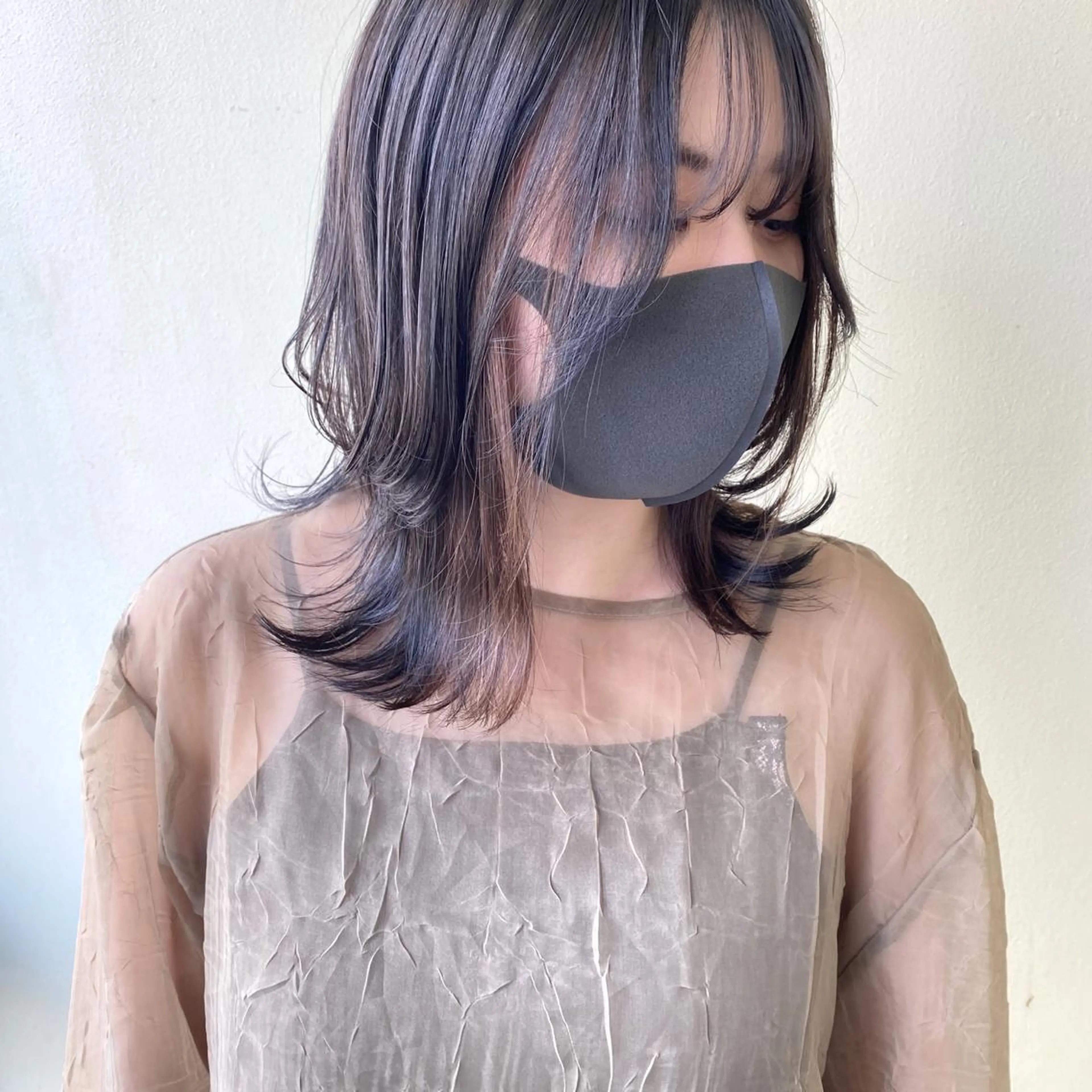 ミディアム カット ヘアカラー レイヤーカット 🇰🇷SAYAのヘアスタイル