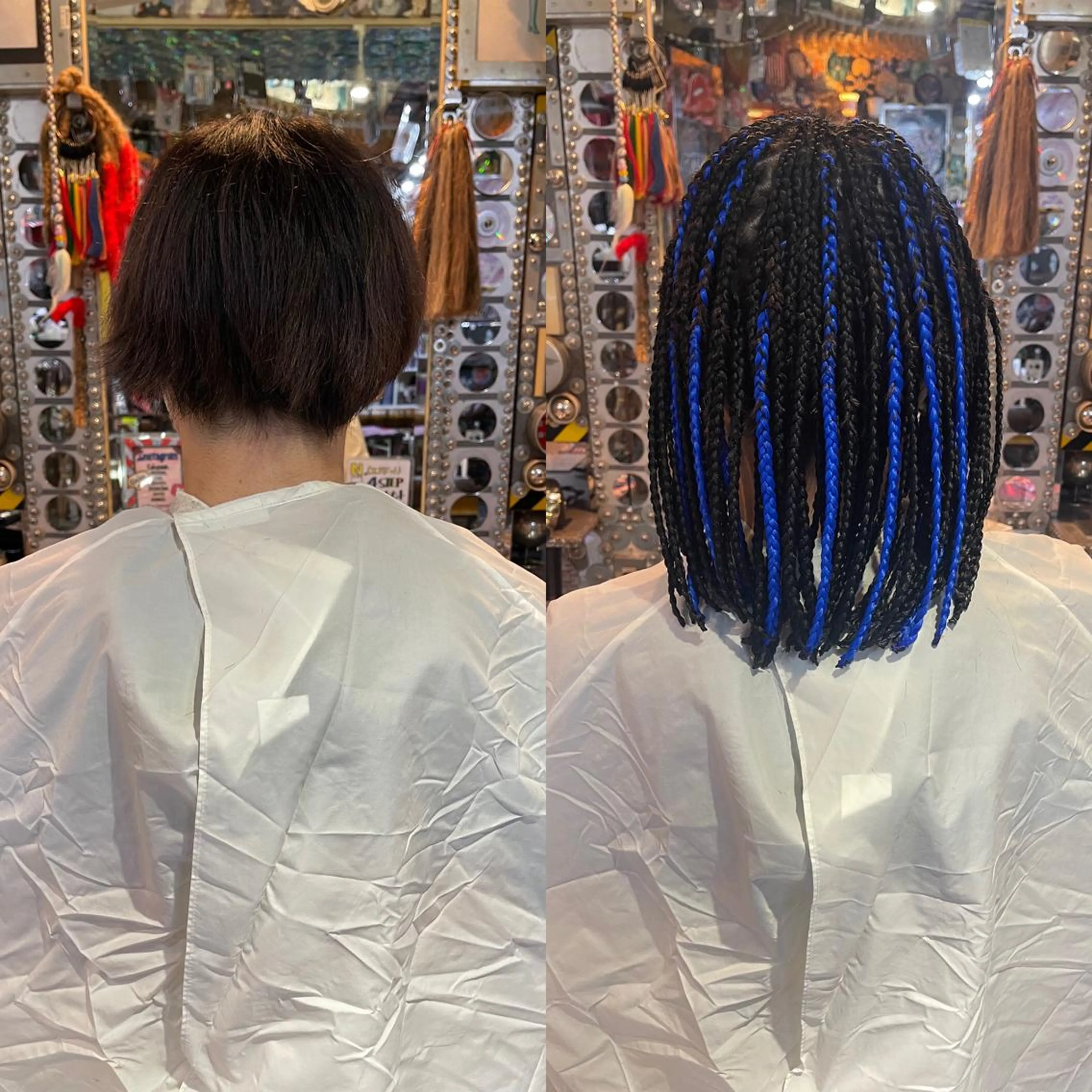 ショート カラー パーマ ヘアアレンジ メンズ 🌈派手髪エクステ ブレイズ🌈ひろとのヘアスタイル
