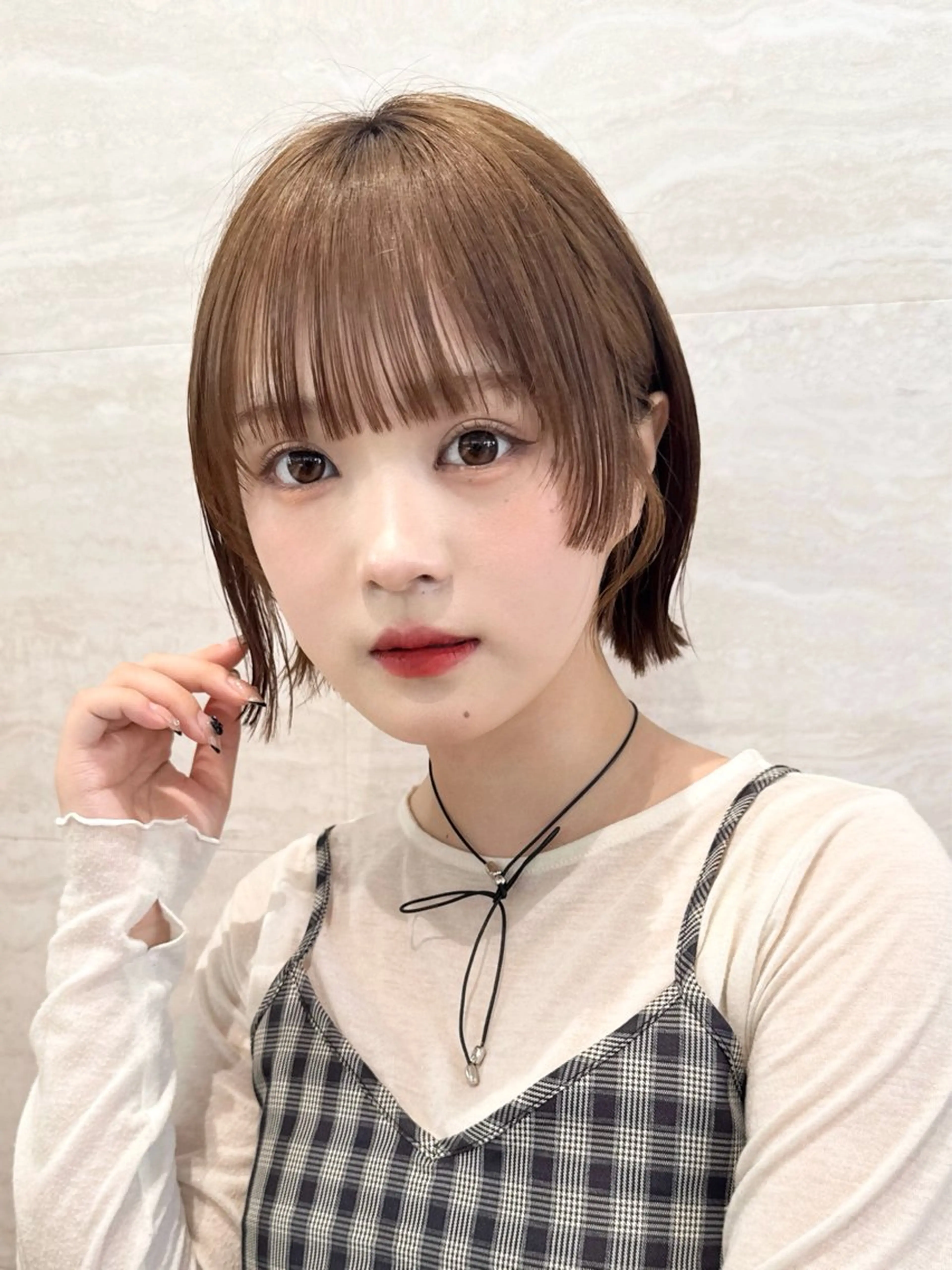 ミディアム カット ヘアカラー トリートメント 🫧ボブ/縮毛矯正/ 小顔/ゆーな🫧のヘアスタイル