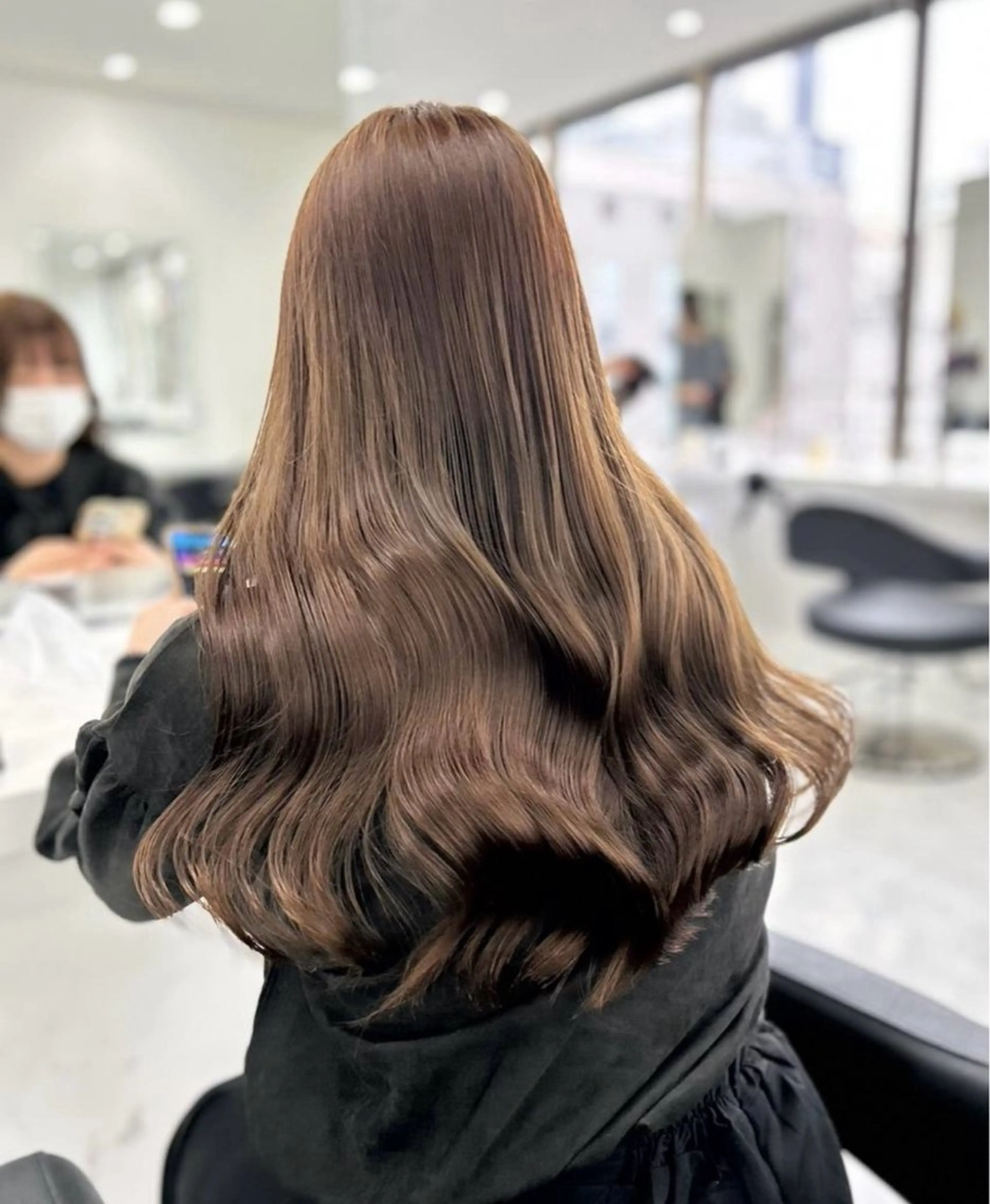 ロング カラー カット ヘアカラー トリートメント ヘッドスパ ヘアセット 𓏸レイヤー髪質改善 透けカラーカノン🫧のヘアスタイル