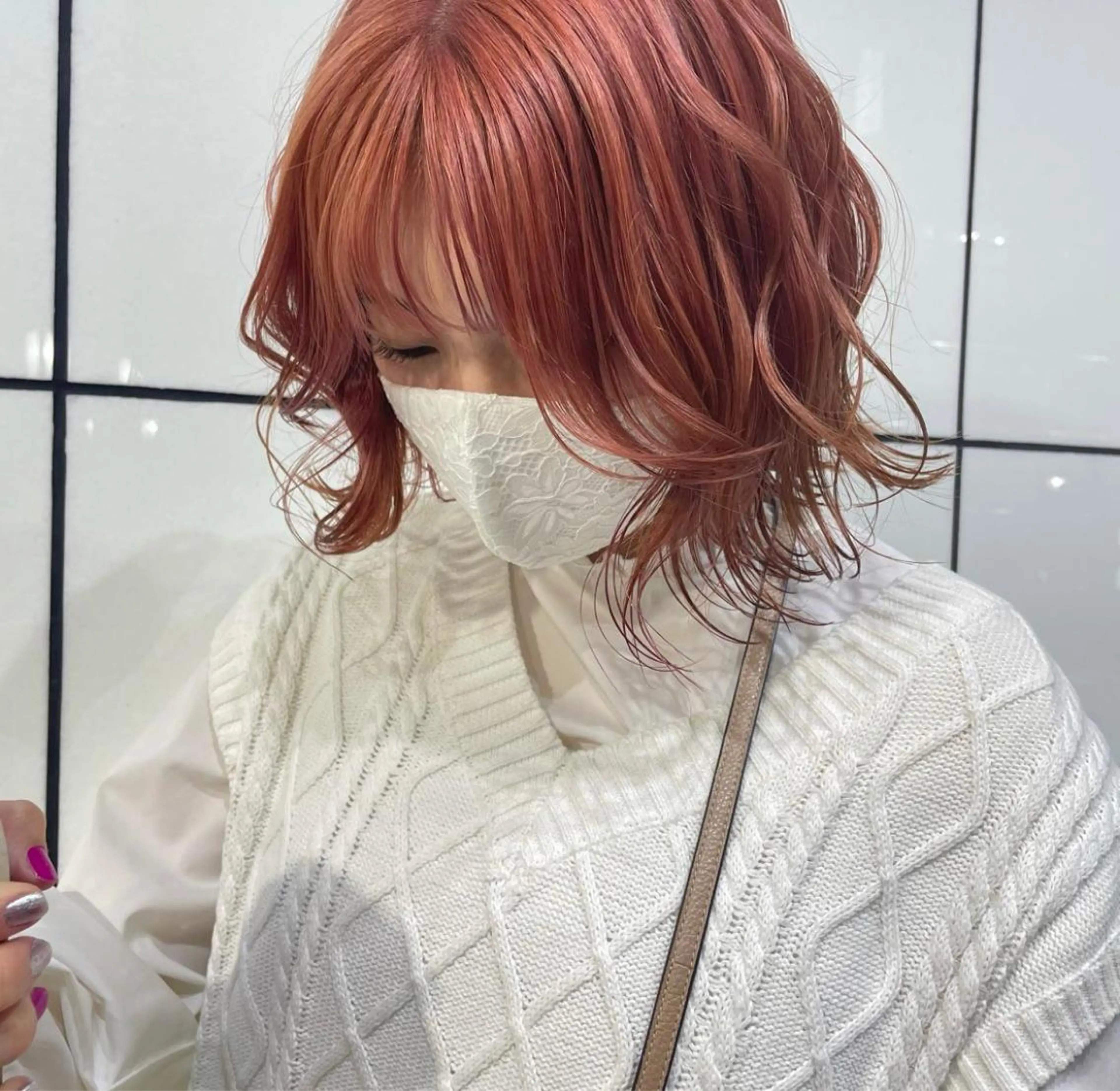 ミディアム カラー ハイトーンカラー 学生 韓国レイヤー🇰🇷 🤍🎀honokaのヘアスタイル