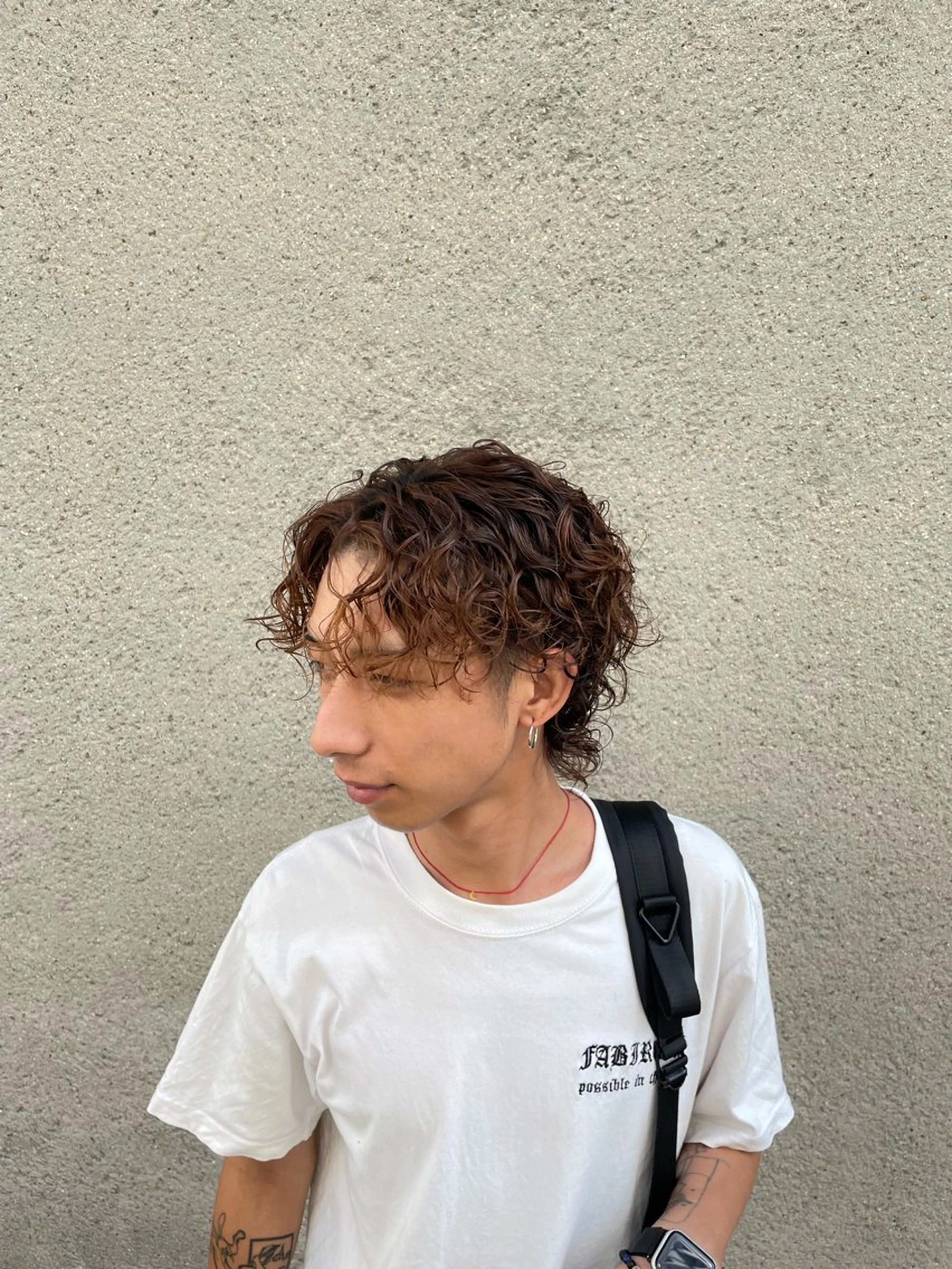 パーマ メンズ メンズパーマ 慎太朗/パーマ/ボブ /センターパートのヘアスタイル