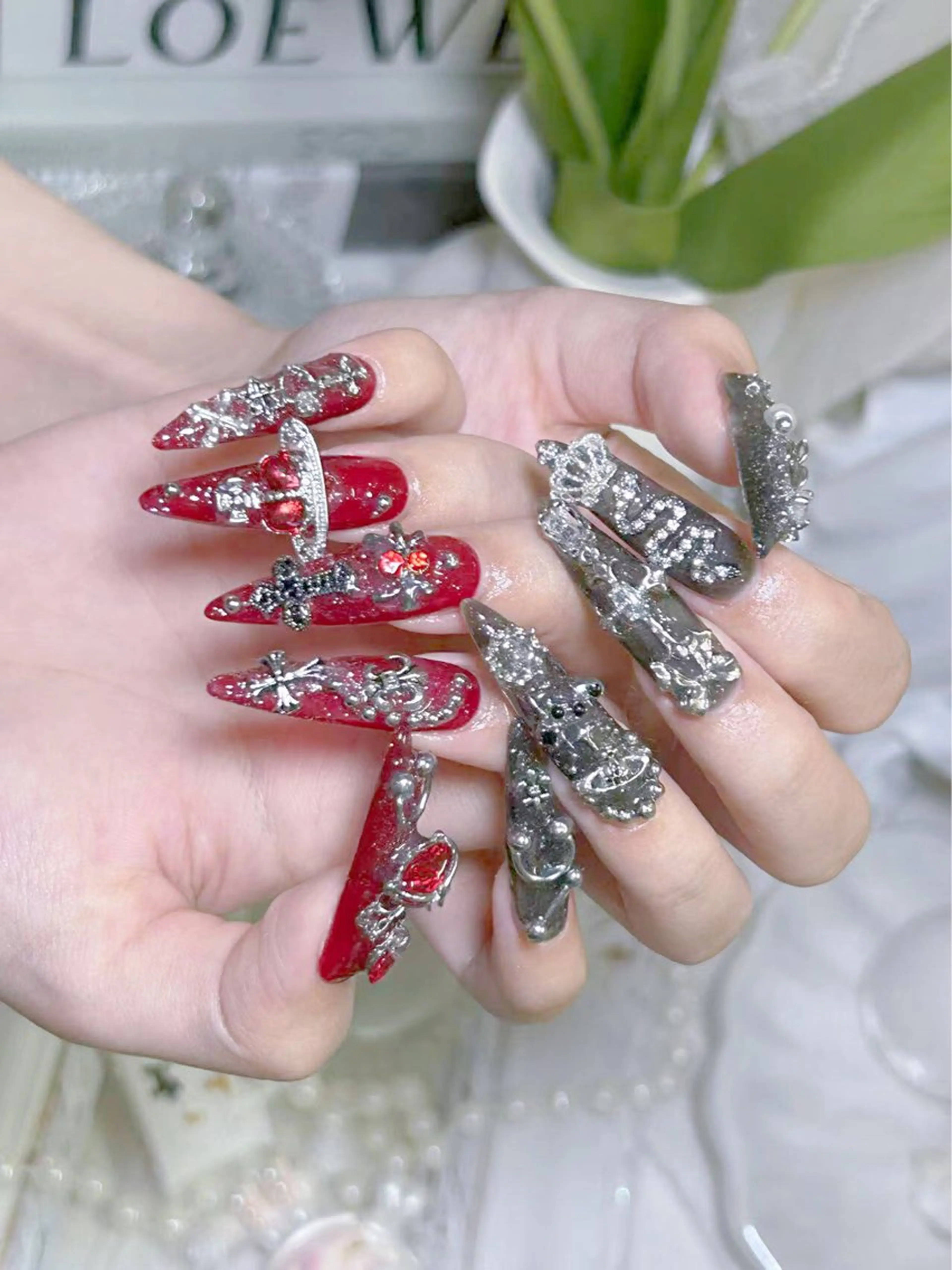 Jr応援価格　チップ長さだし持ち込みデザインやり放題豪華パーツつけ放題の写真