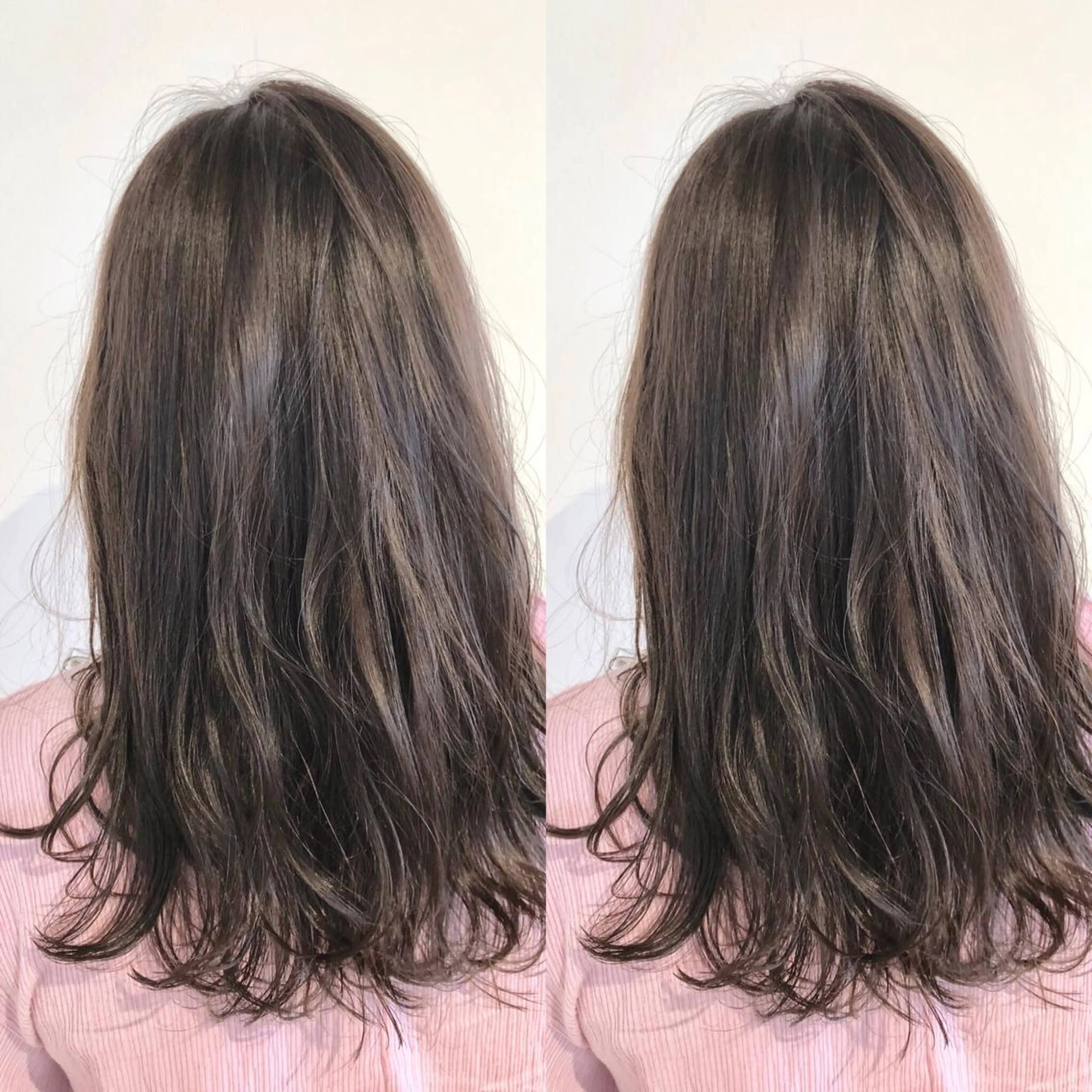 セミロング カラー パーマ ヘアアレンジ セミロングパーマ バレイヤージュ 黒髪 ブルーカラー ブラウンカラー 【ツヤ髪美容師】 ツダケイスケのヘアスタイル