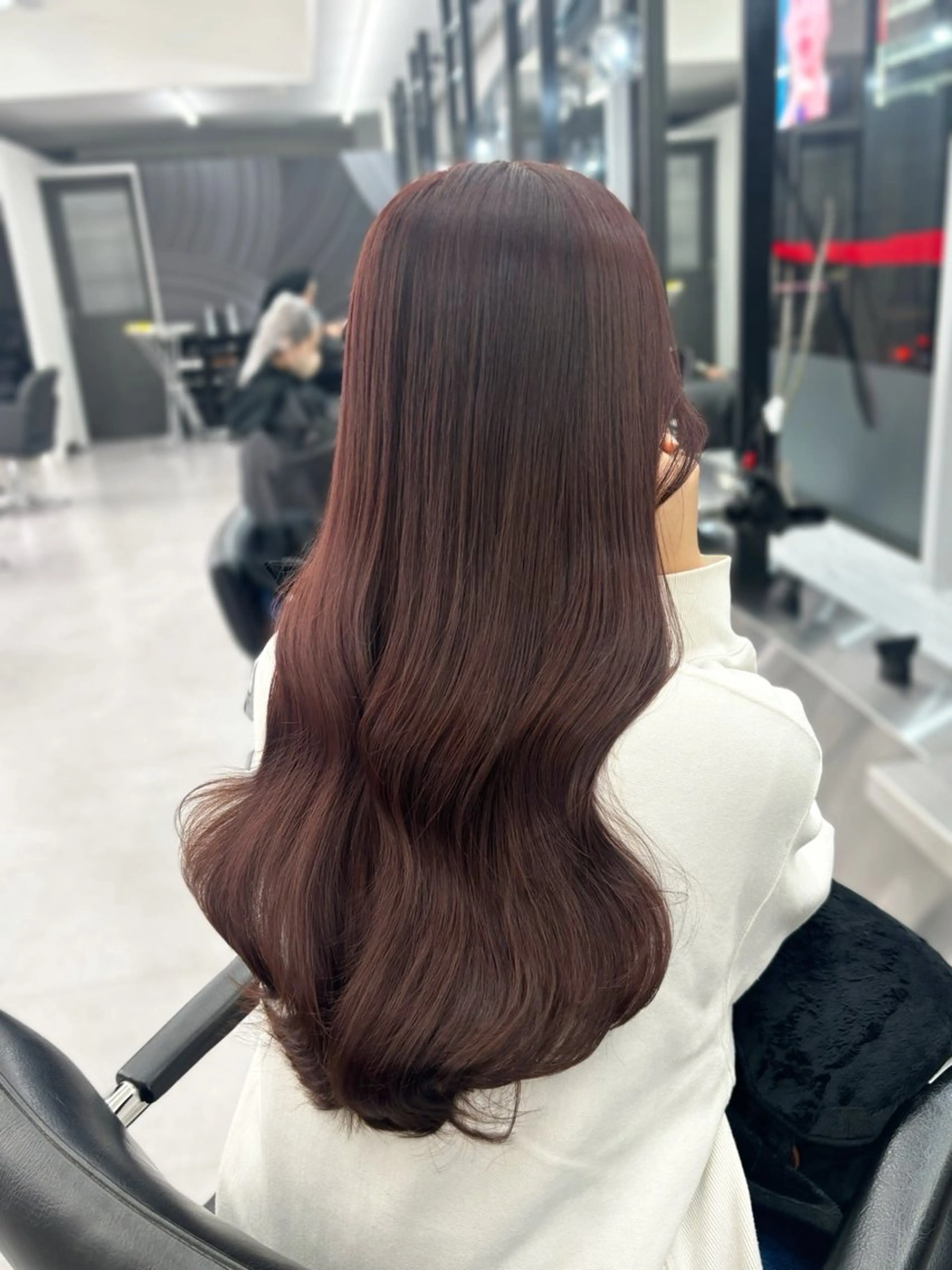 ロング カラー 縮毛矯正 トリートメント 心斎橋/ブリーチなし 髪質改善/レイヤーのヘアスタイル