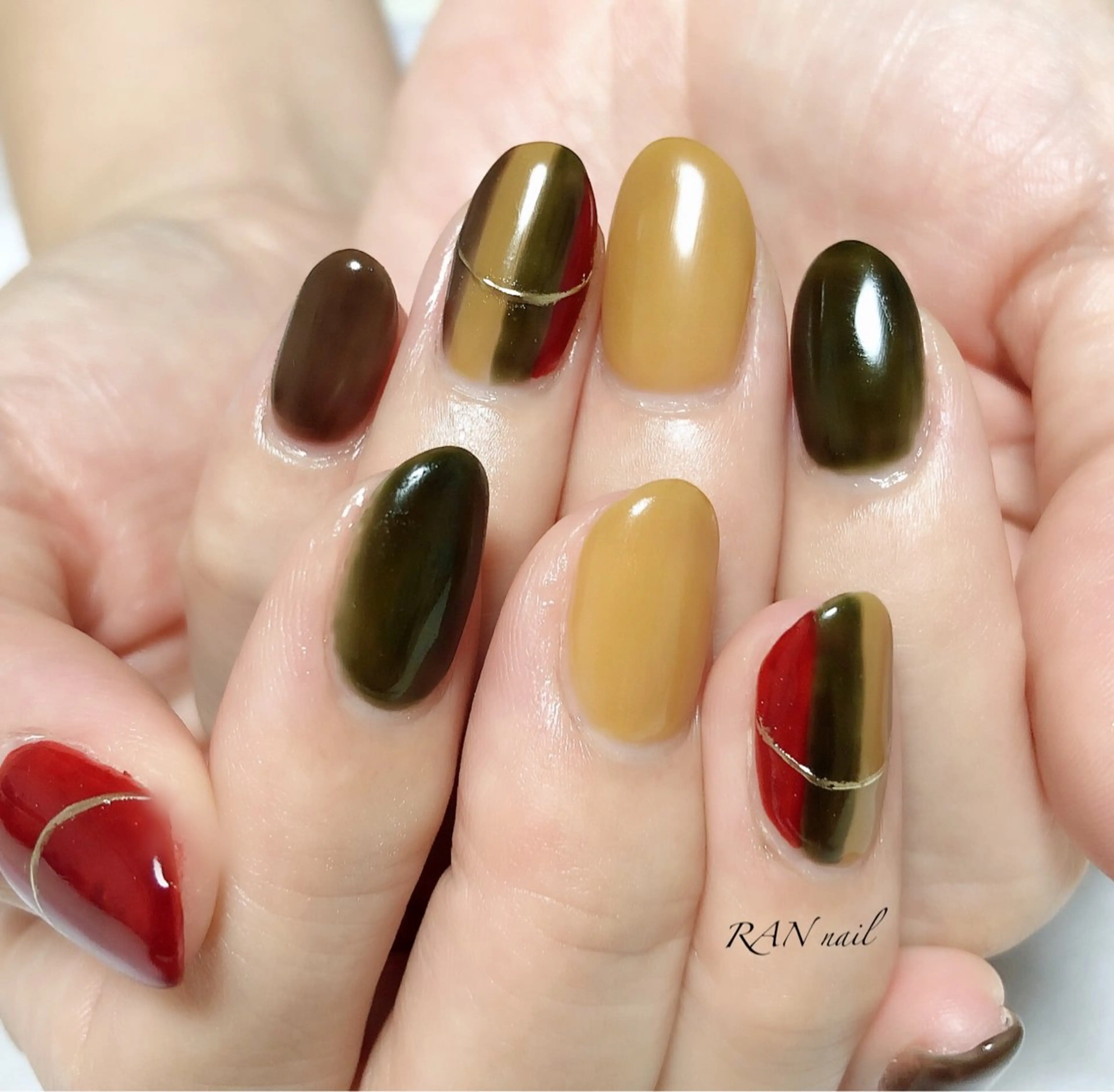 ネイル ジェルネイル オフィスネイル パラジェル RAN nailのネイルデザイン