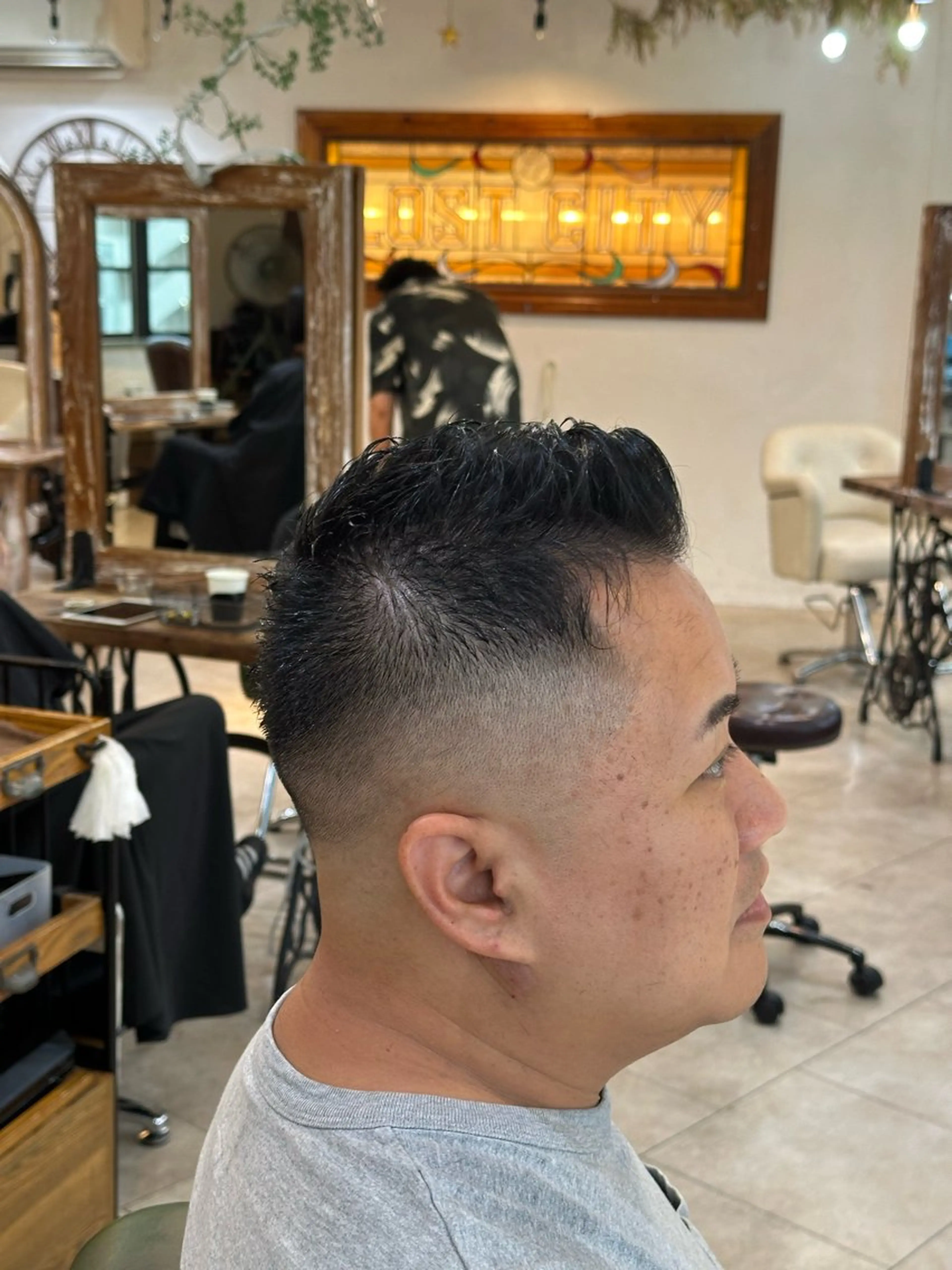 ショート メンズ フェードカット スキンフェード カット スパイキー/ ピンパーマ/緑川雄也のヘアスタイル