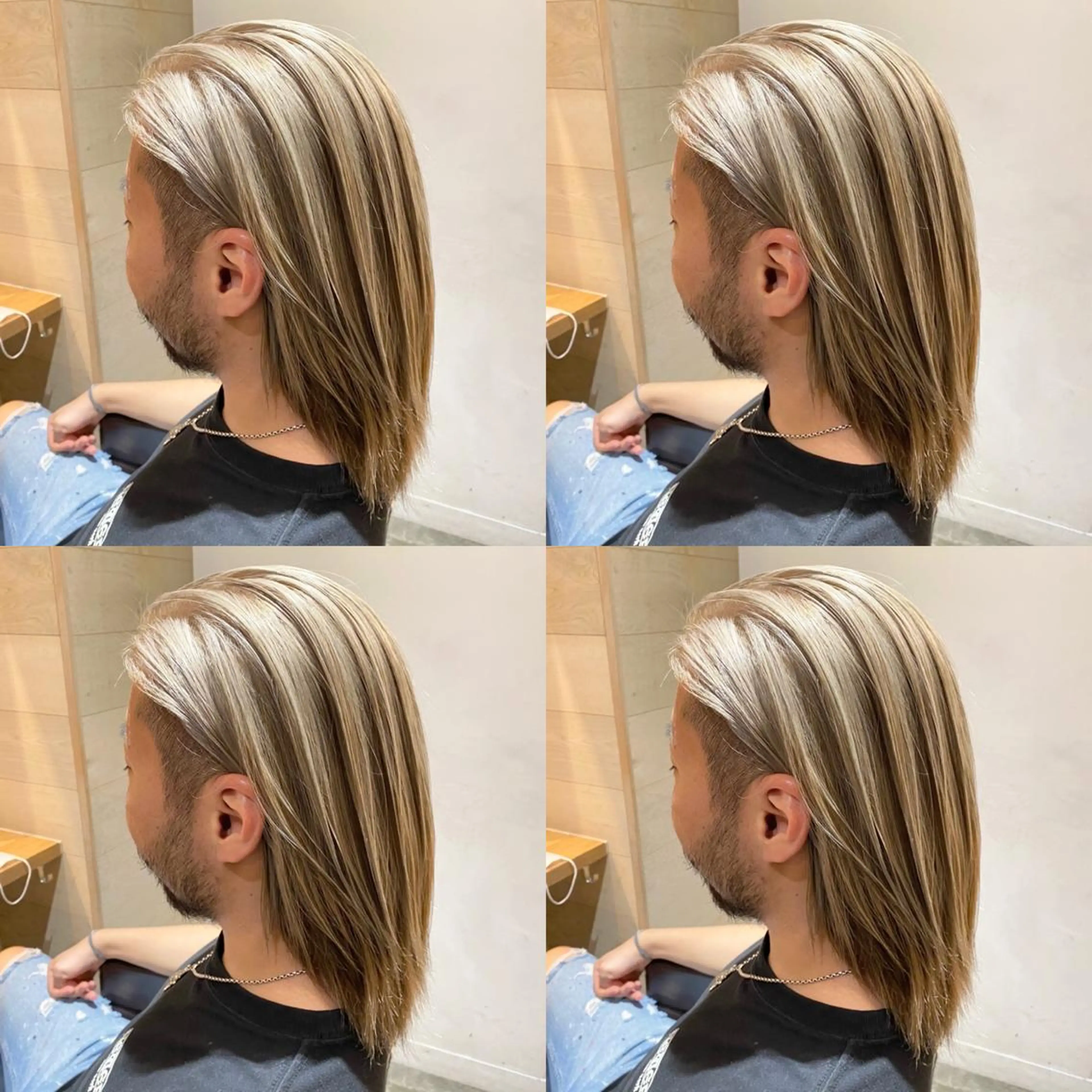 ロング カラー メンズ メンズハイライト メンズハイトーン メンズインナーカラー 学生（メンズ向け） アッシュ ご予約 宜しくお願いします！のヘアスタイル