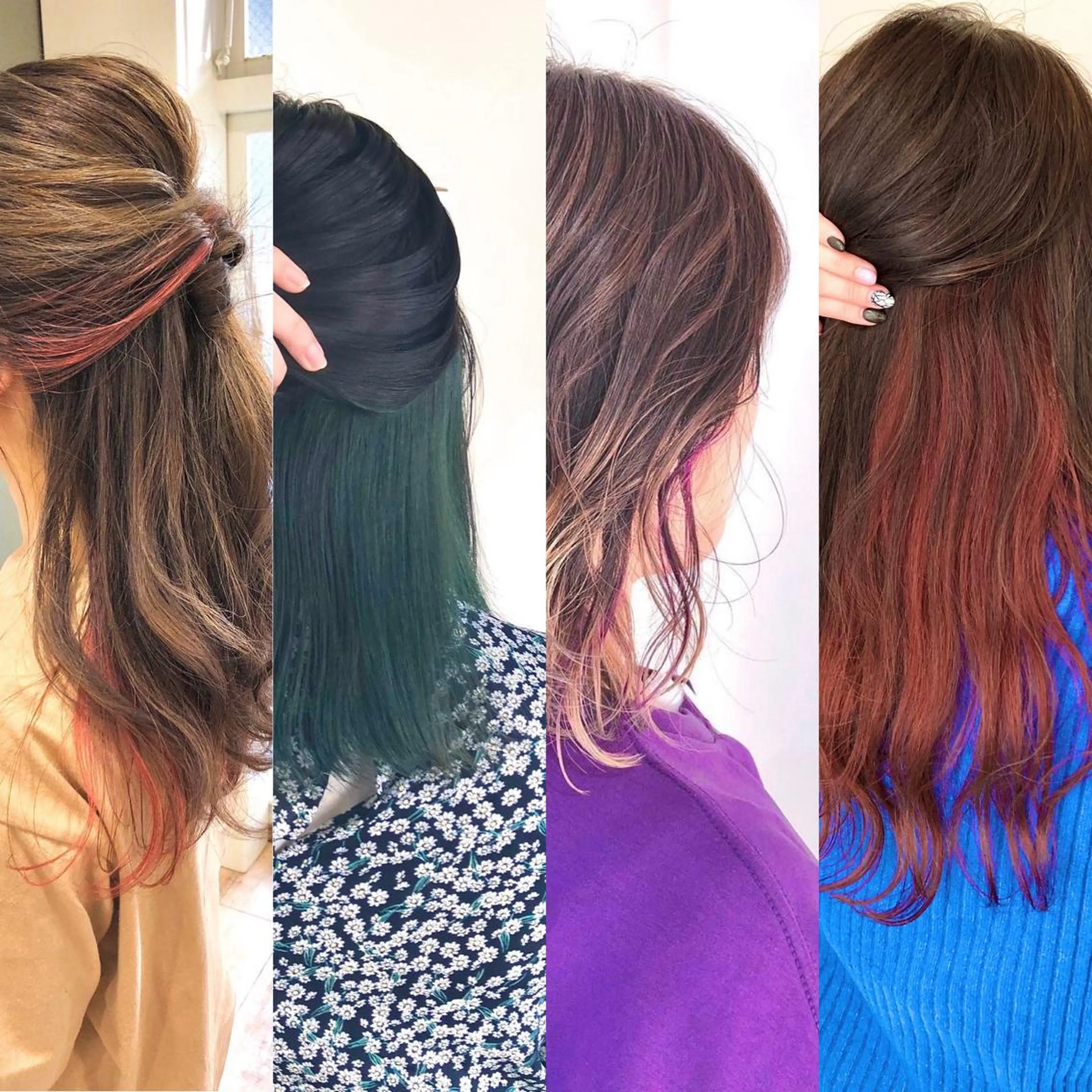 カラー ブリーチ インナーカラー 学生 やじま ひろこのヘアスタイル