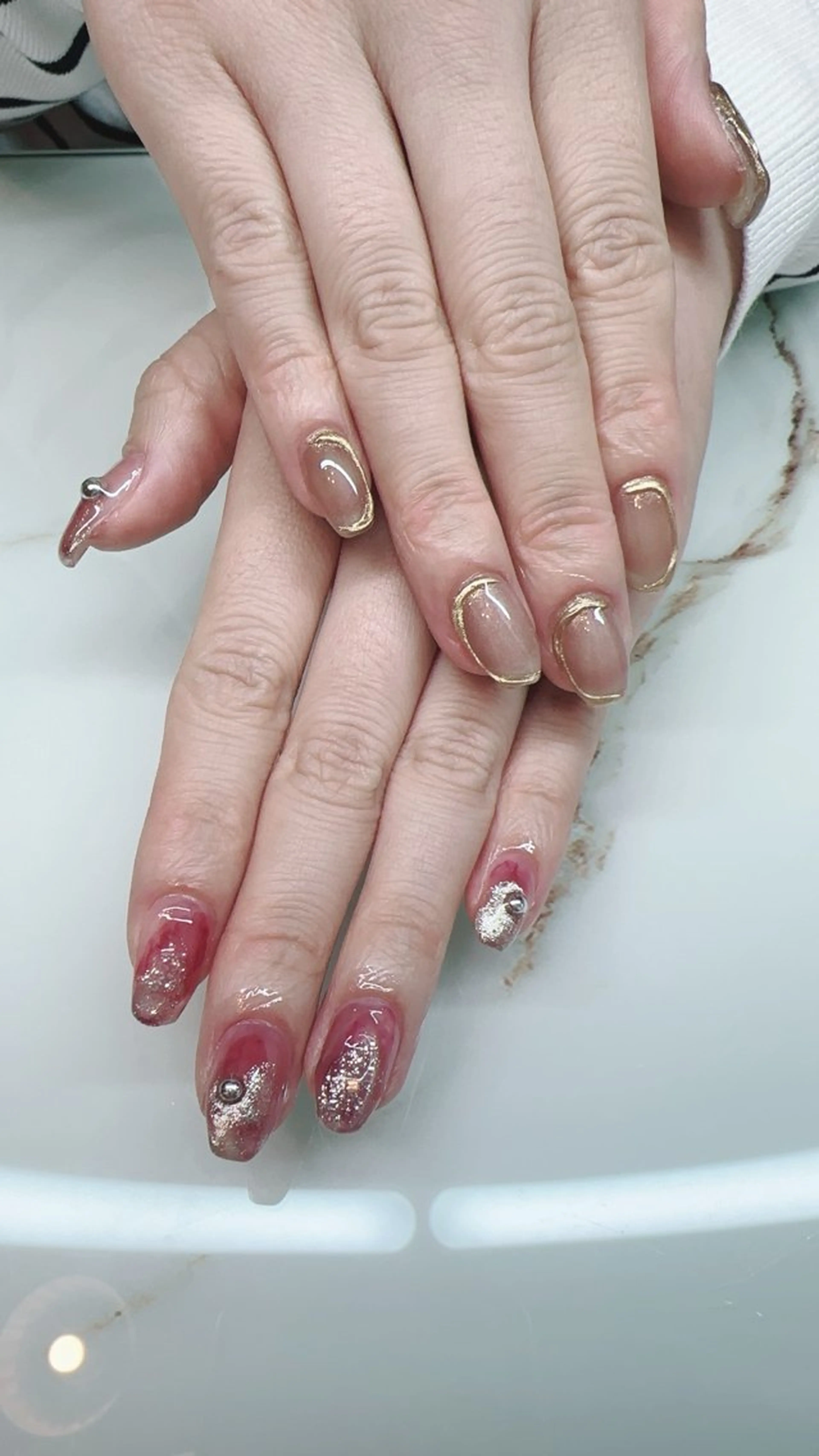 ネイル 持ち込み ニュアンスネイル ハンドネイル tomo ♡のネイルデザイン