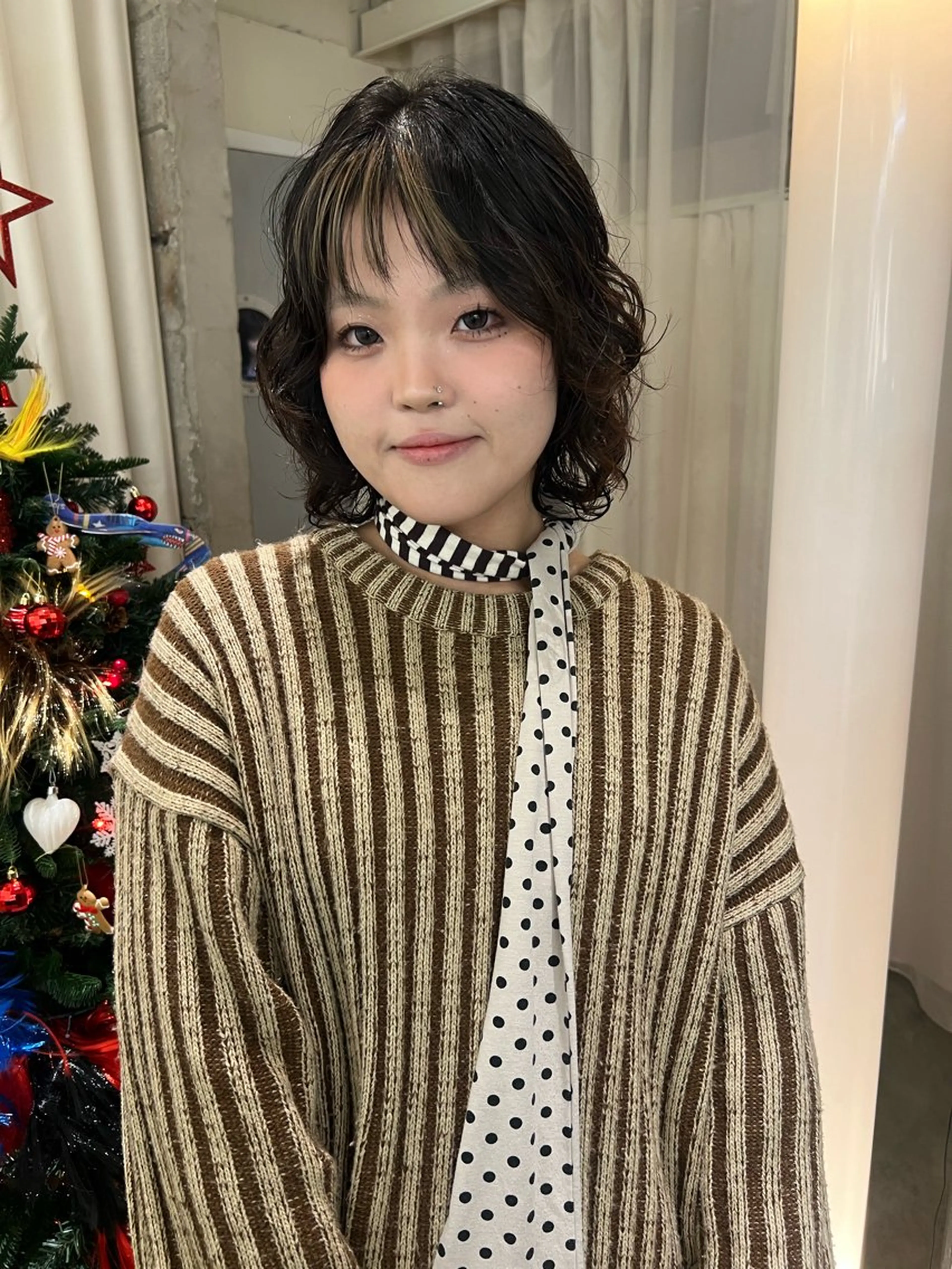 ミディアム カラー パーマ カット ヘアカラー パーマ 圧倒的デザイン力 店長🎨RENAのヘアスタイル