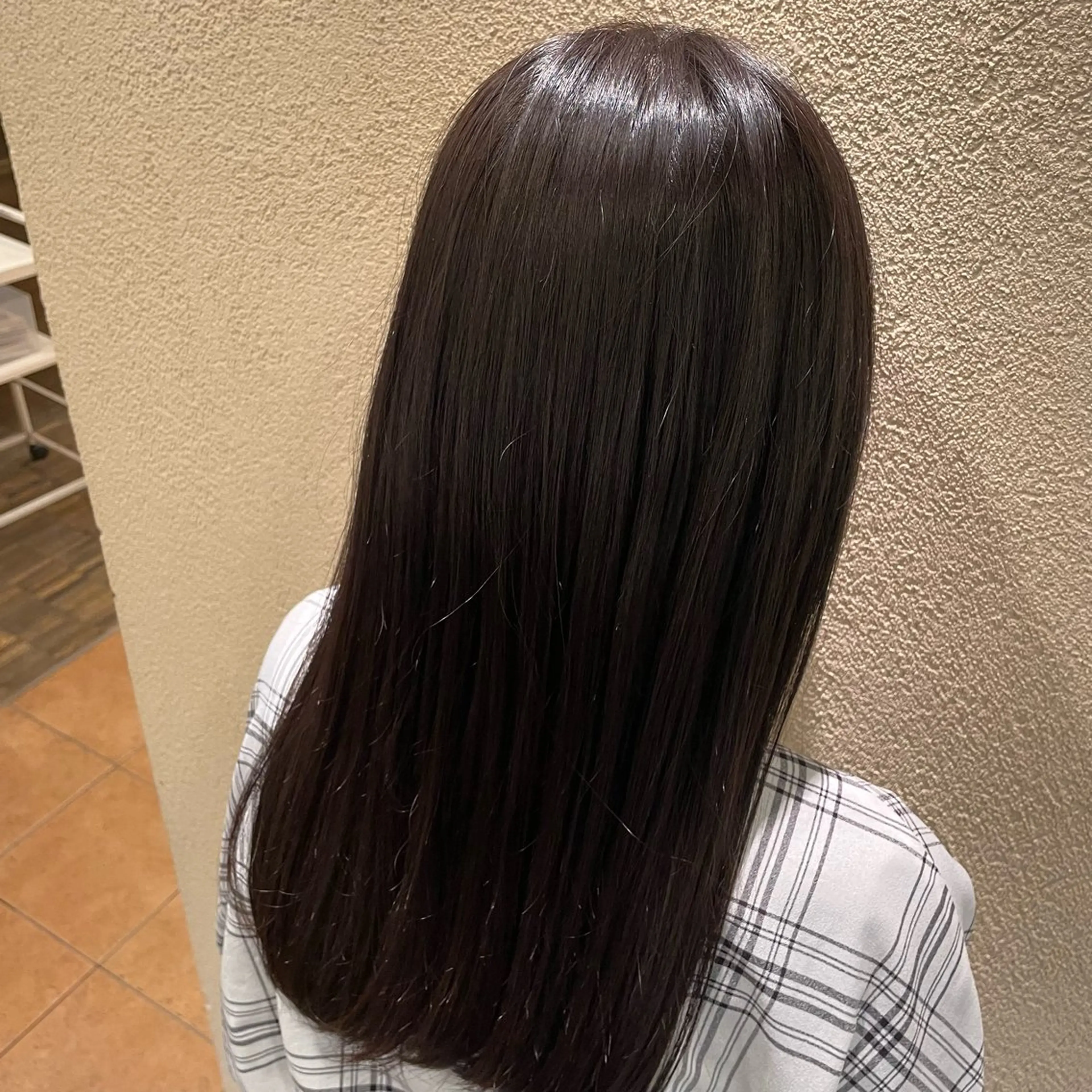 ロング 縮毛矯正 トリートメント 平 真亜里のヘアスタイル