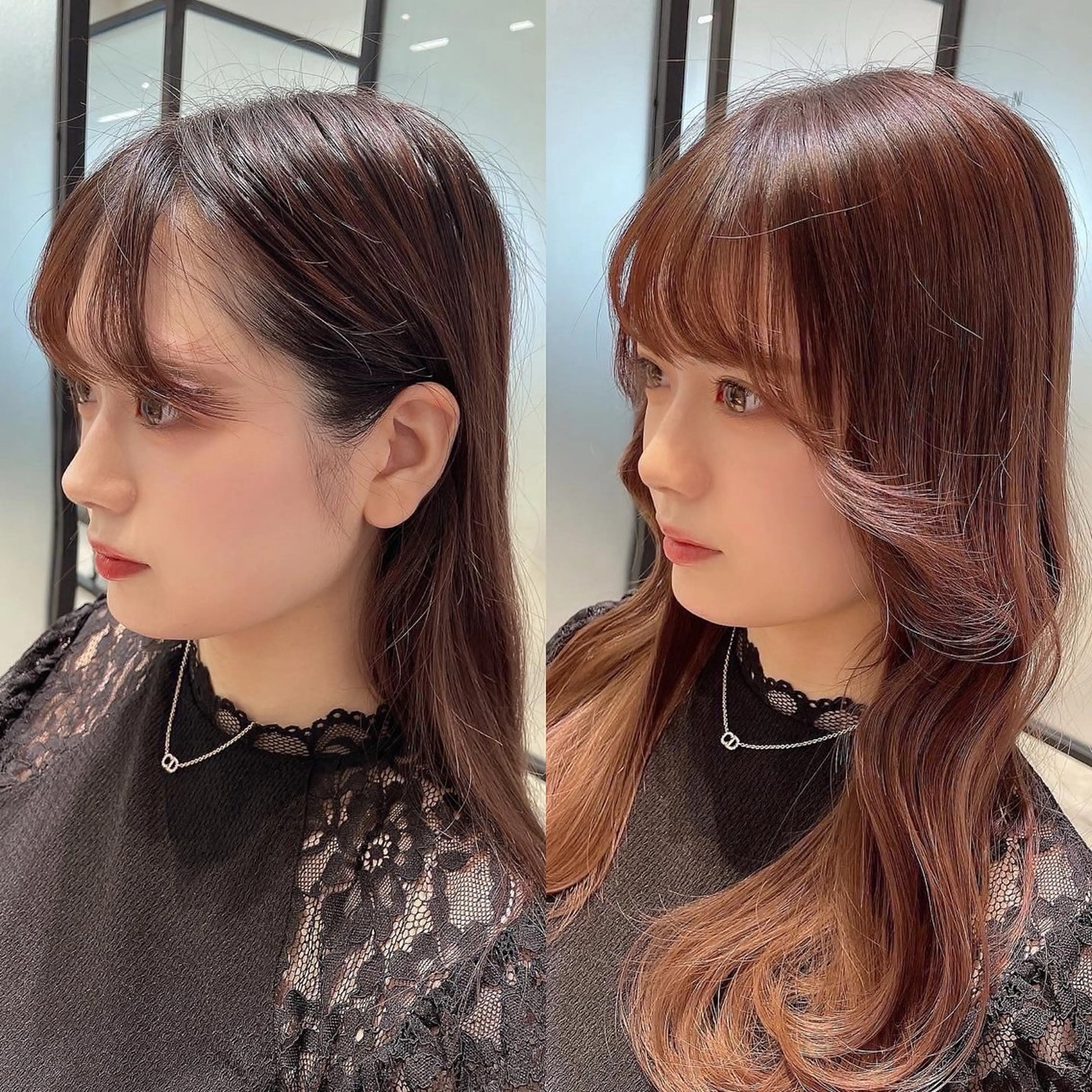 ロング 顔周りカット ショート/ハイライト 無料‼️愛斗のヘアスタイル