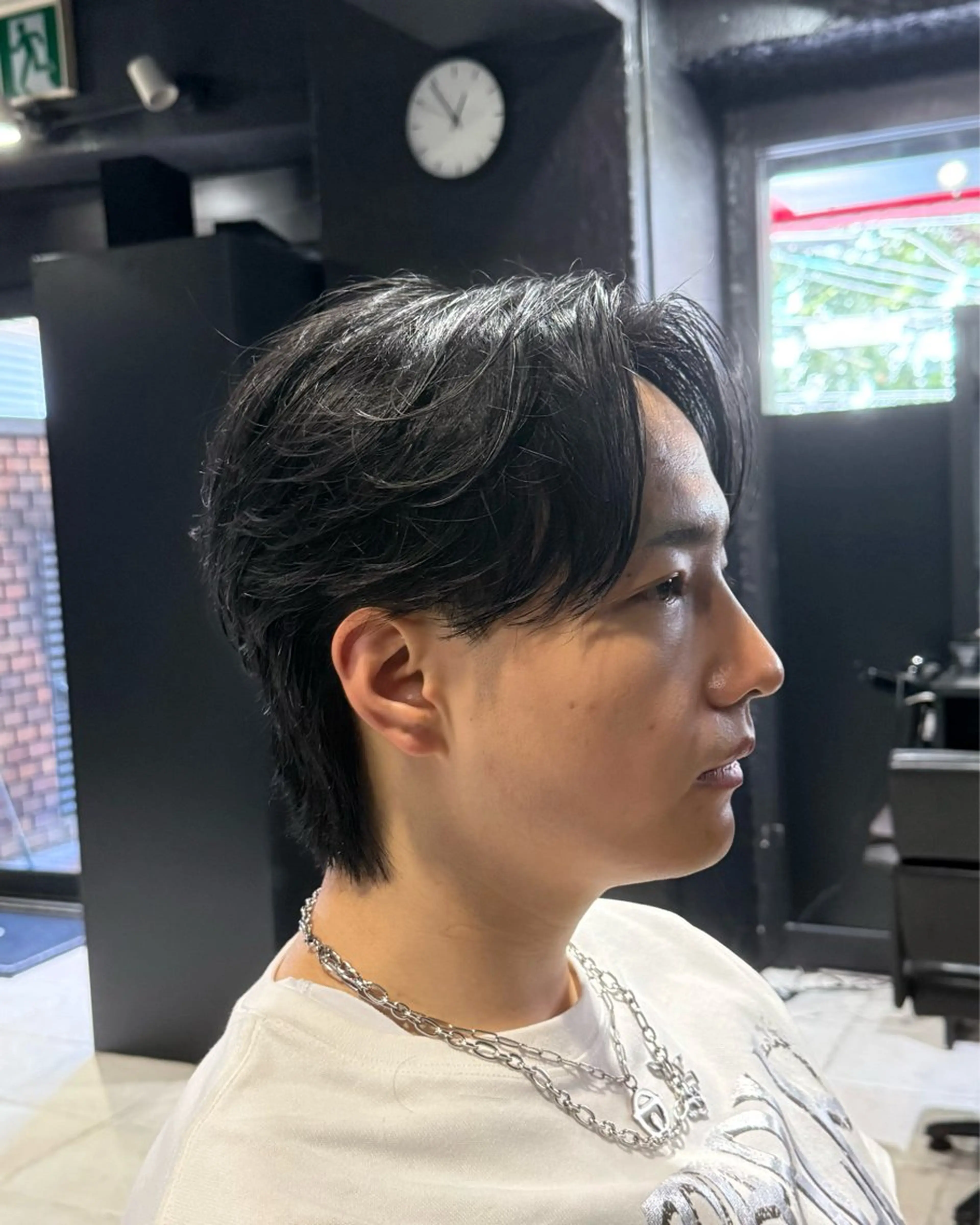 ミディアム パーマ メンズ センターパート 縮毛矯正 カット 縮毛矯正 【フェザーパーマ】 【縮毛矯正】鶴田文のヘアスタイル