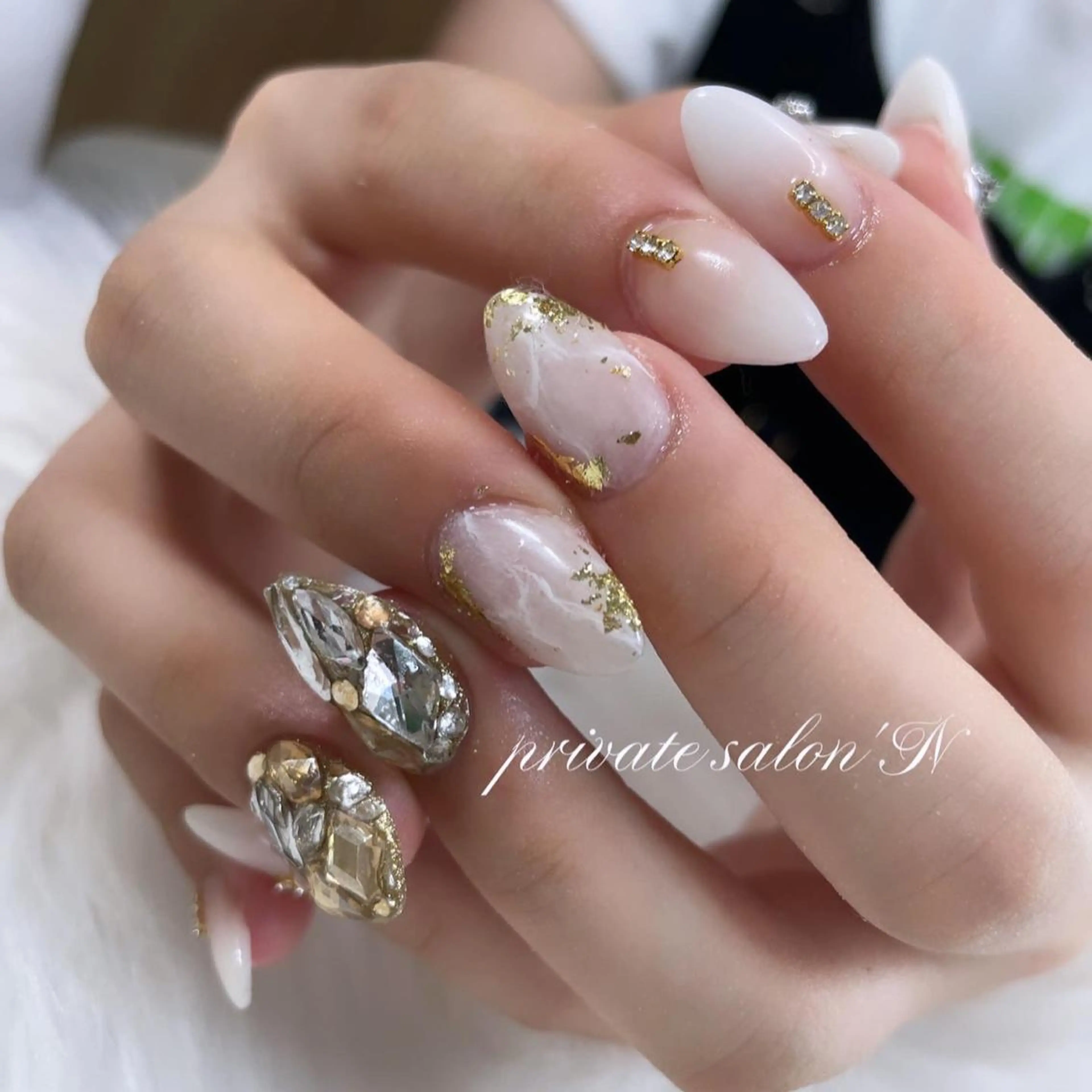 ネイル 大理石ネイル(マーブル) スカルプネイル BINERVA nail salonのネイルデザイン
