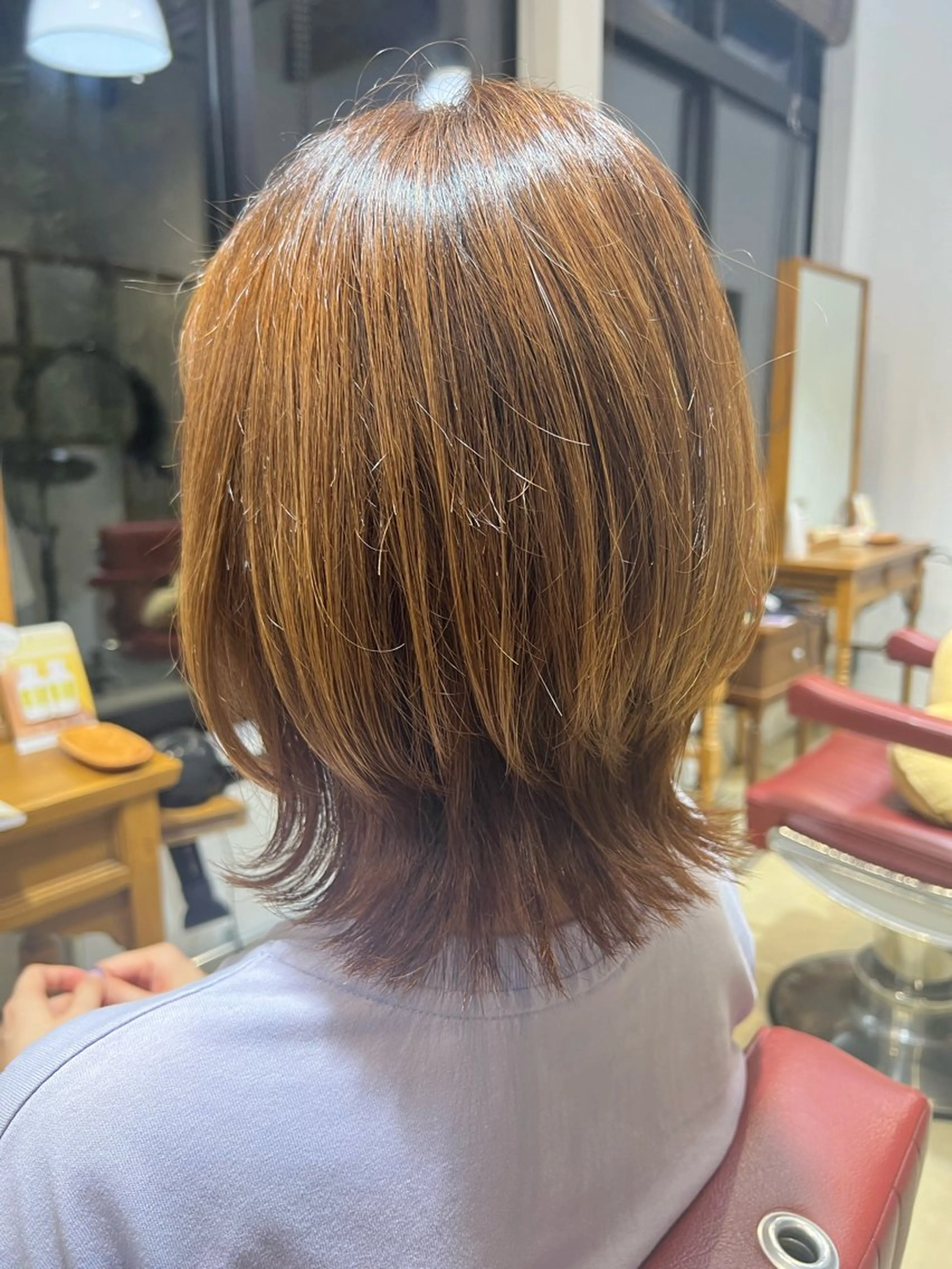 セミロング ウルフカット 福島 滉希のヘアスタイル