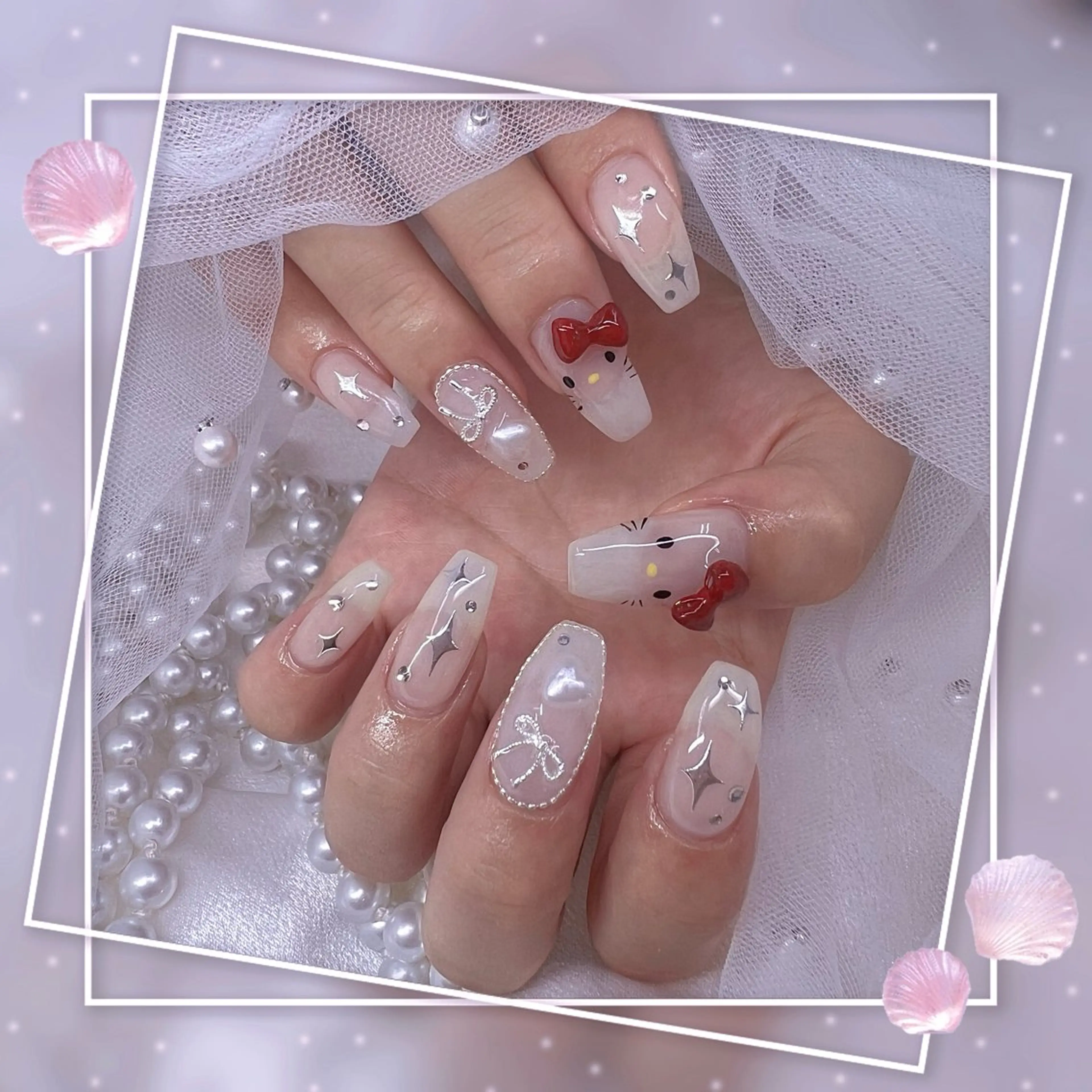 ネイル チークネイル フレンチネイル グラデーション マグネットネイル マグネットフレンチ ハンドネイル ハンドケア Chill Nailsalonのネイルデザイン