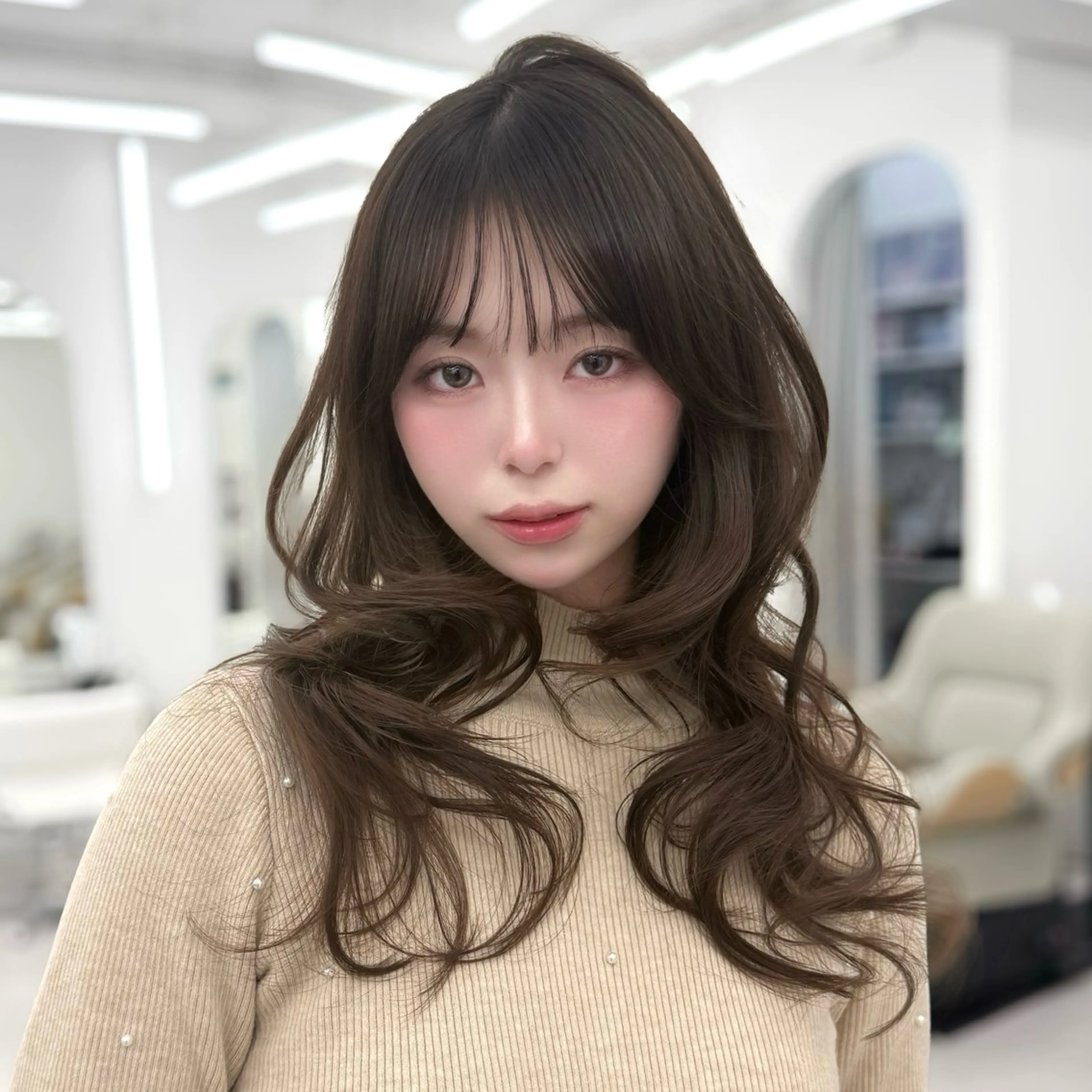 ロング カラー くびれヘア 髪質改善 韓国風ヘア レイヤーカット 似合わせカット カット ヘアカラー トリートメント 韓国ヘア🇰🇷× 髪質改善🫧テルのヘアスタイル