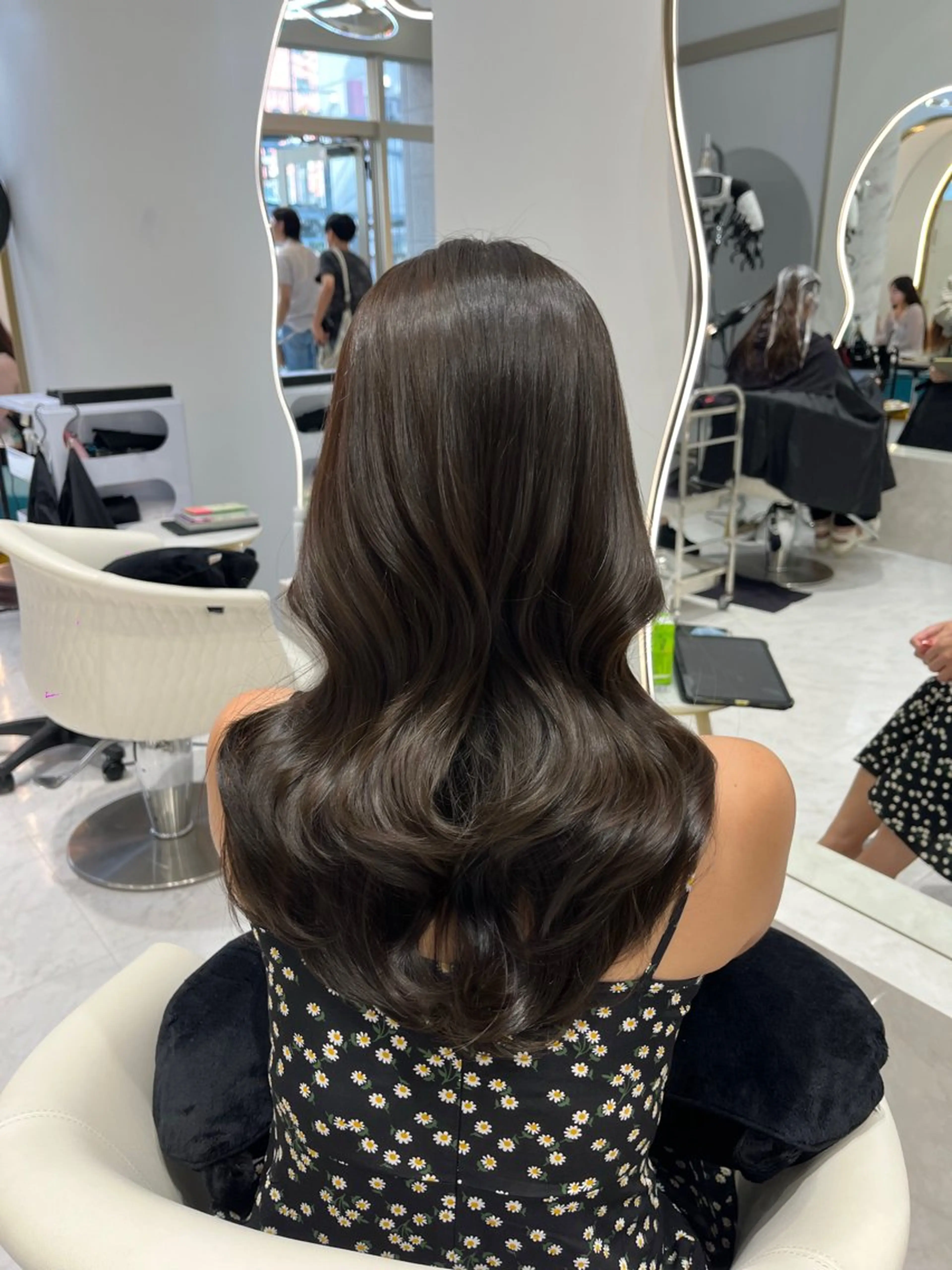 ロング カラー ブラウンカラー オリーブブラウン オリーブカラー ヘアカラー トリートメント 名駅/大人韓国ヘア 艶カラー/Rihoのヘアスタイル