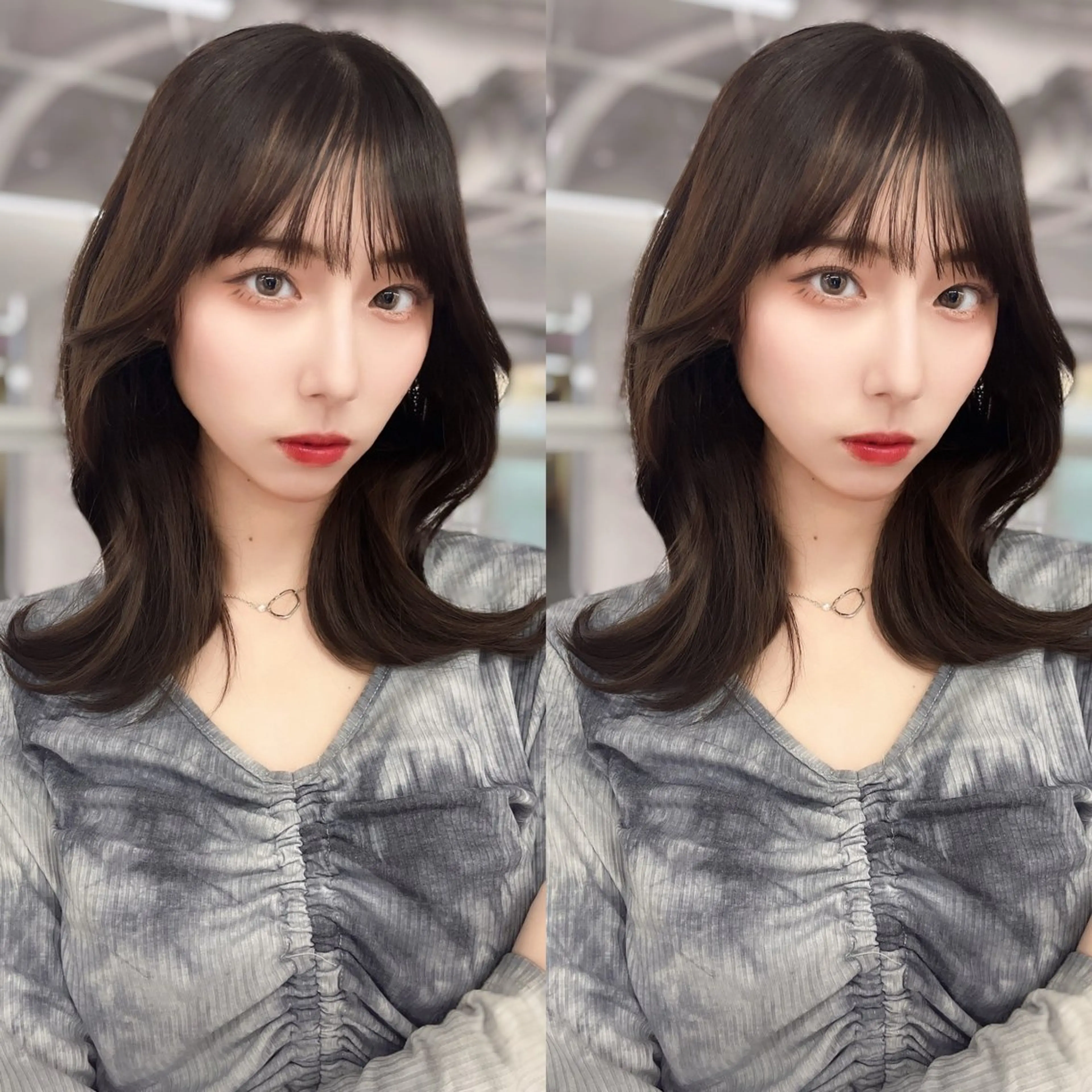 ミディアム レイヤー/髪質改善 /透け感カラー/艶髪のヘアスタイル