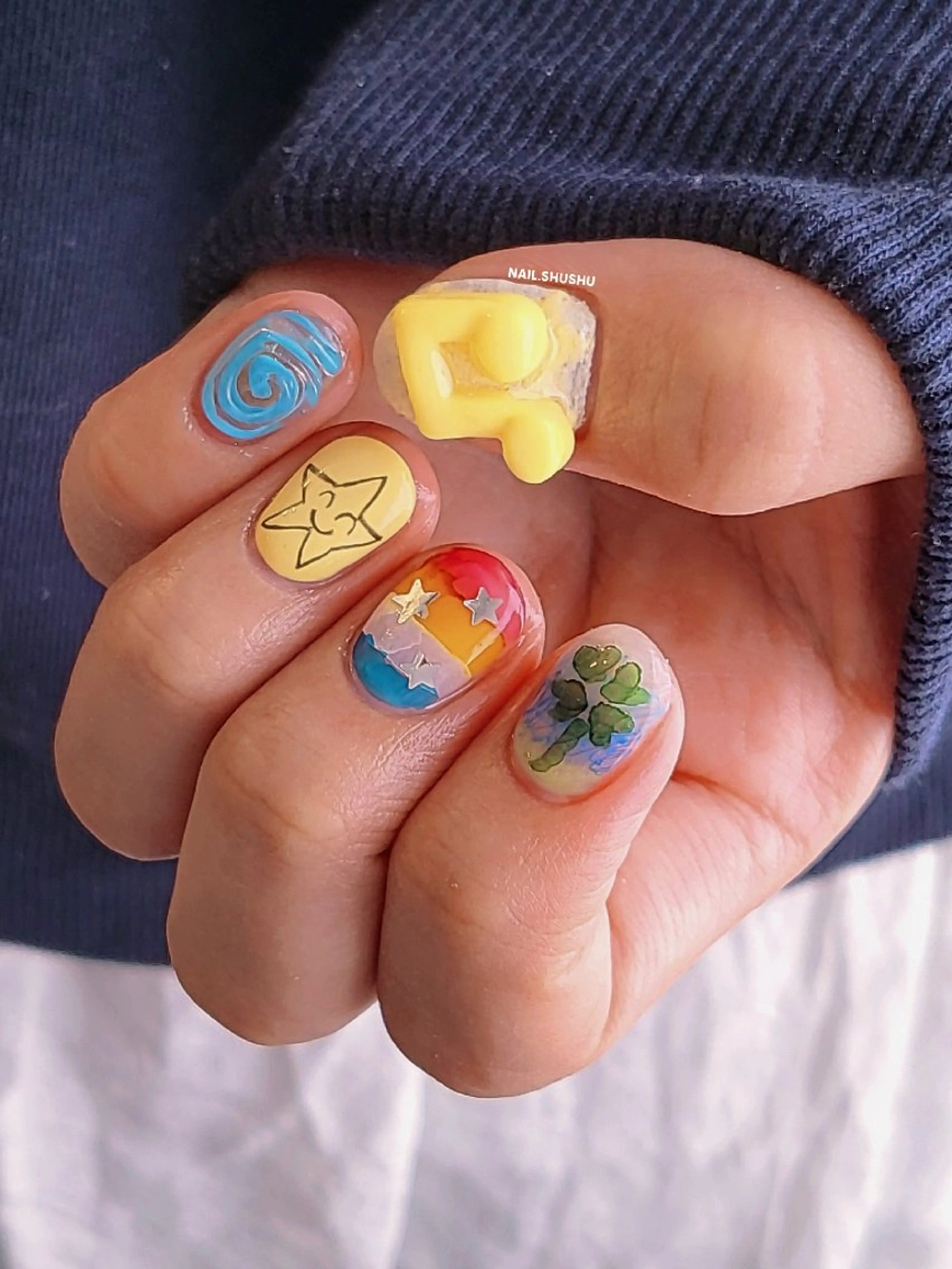 ネイル ハンドネイル 3dパーツ/流行り 👧shushu❤️のネイルデザイン