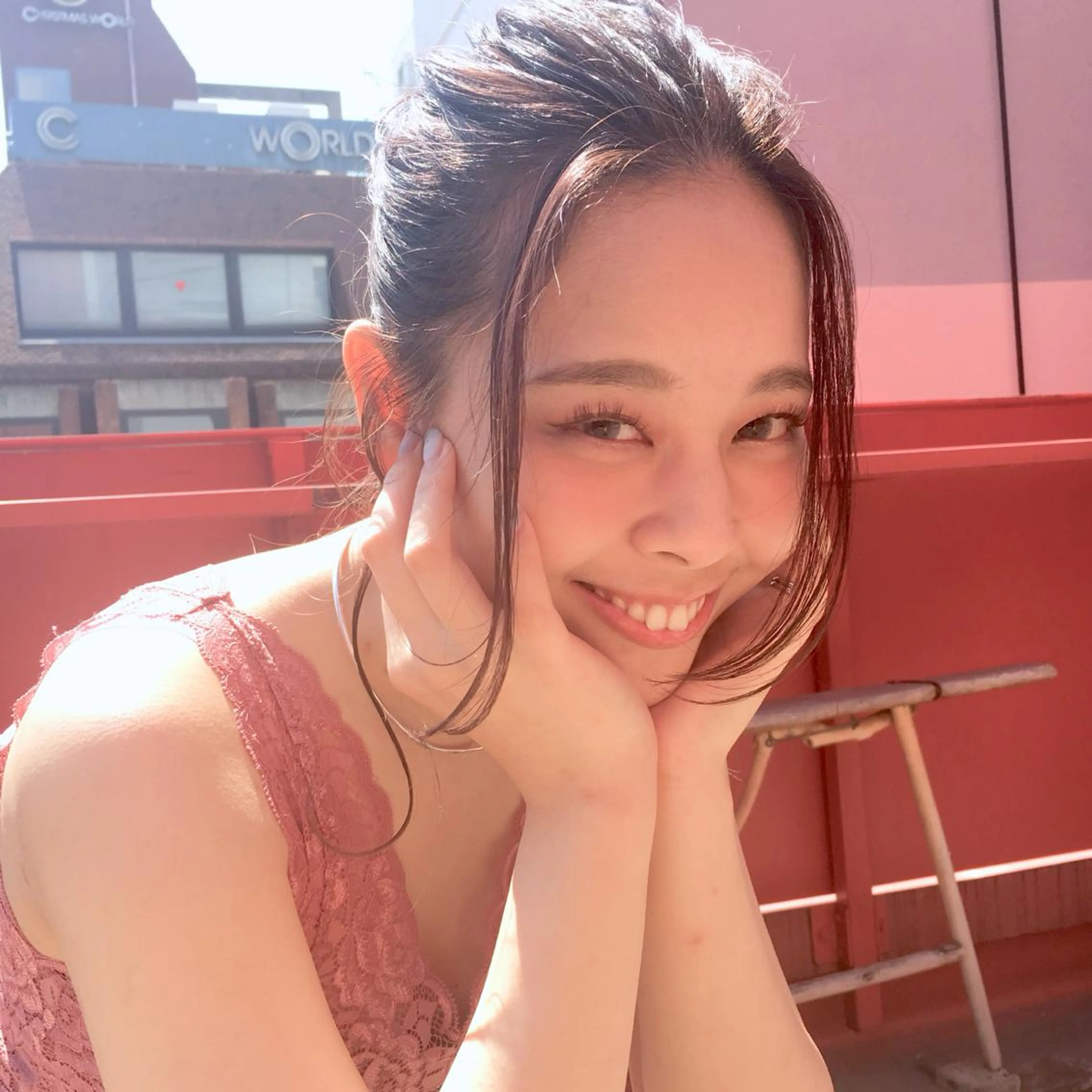 ミディアム カラー ヘアアレンジ 薬院:今泉/上川美幸 ボブ/顔周りレイヤーのヘアスタイル