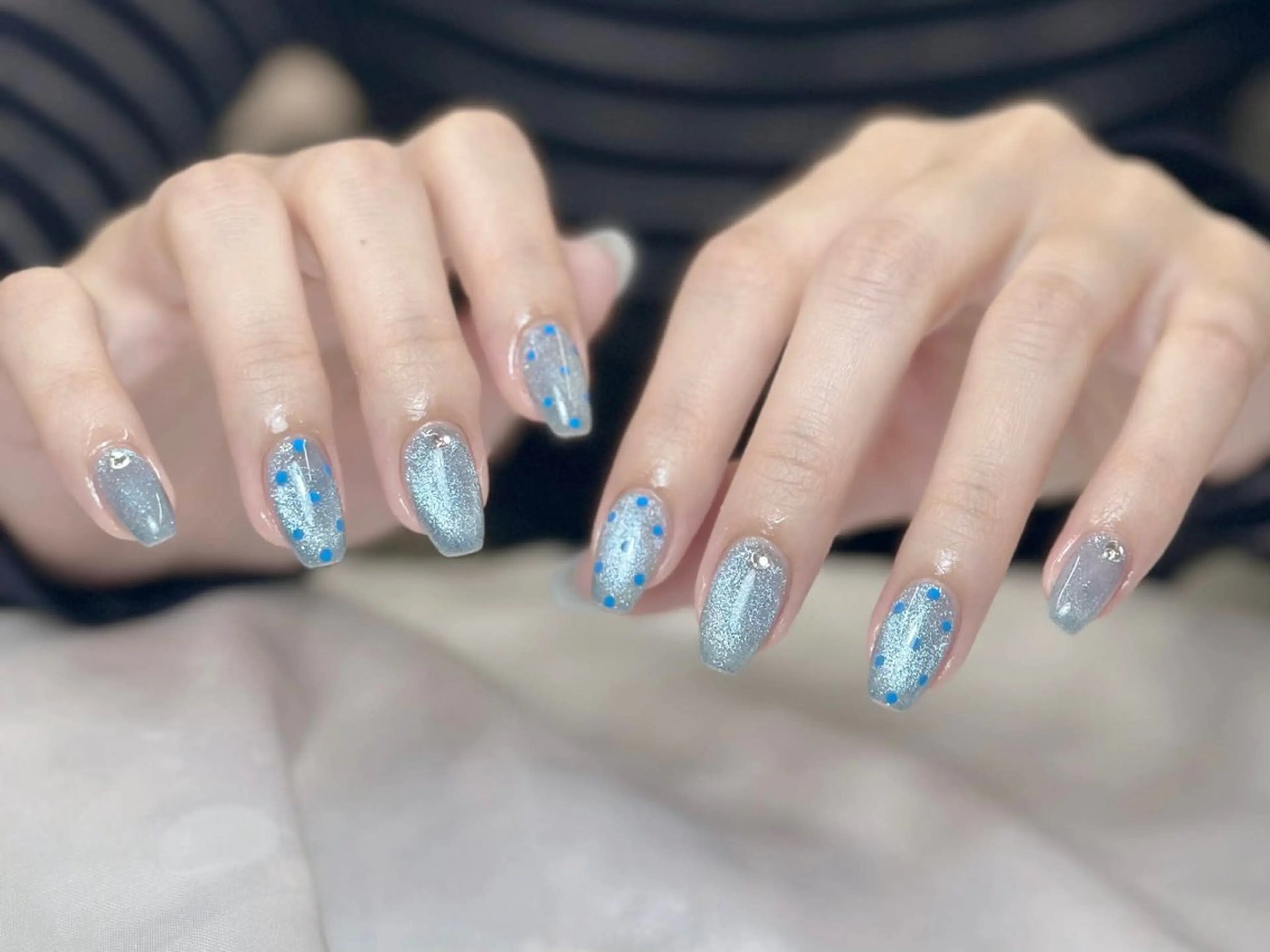 ネイル チークネイル フレンチネイル グラデーション マグネットネイル ミラーネイル ハンドネイル sorako nailのネイルデザイン