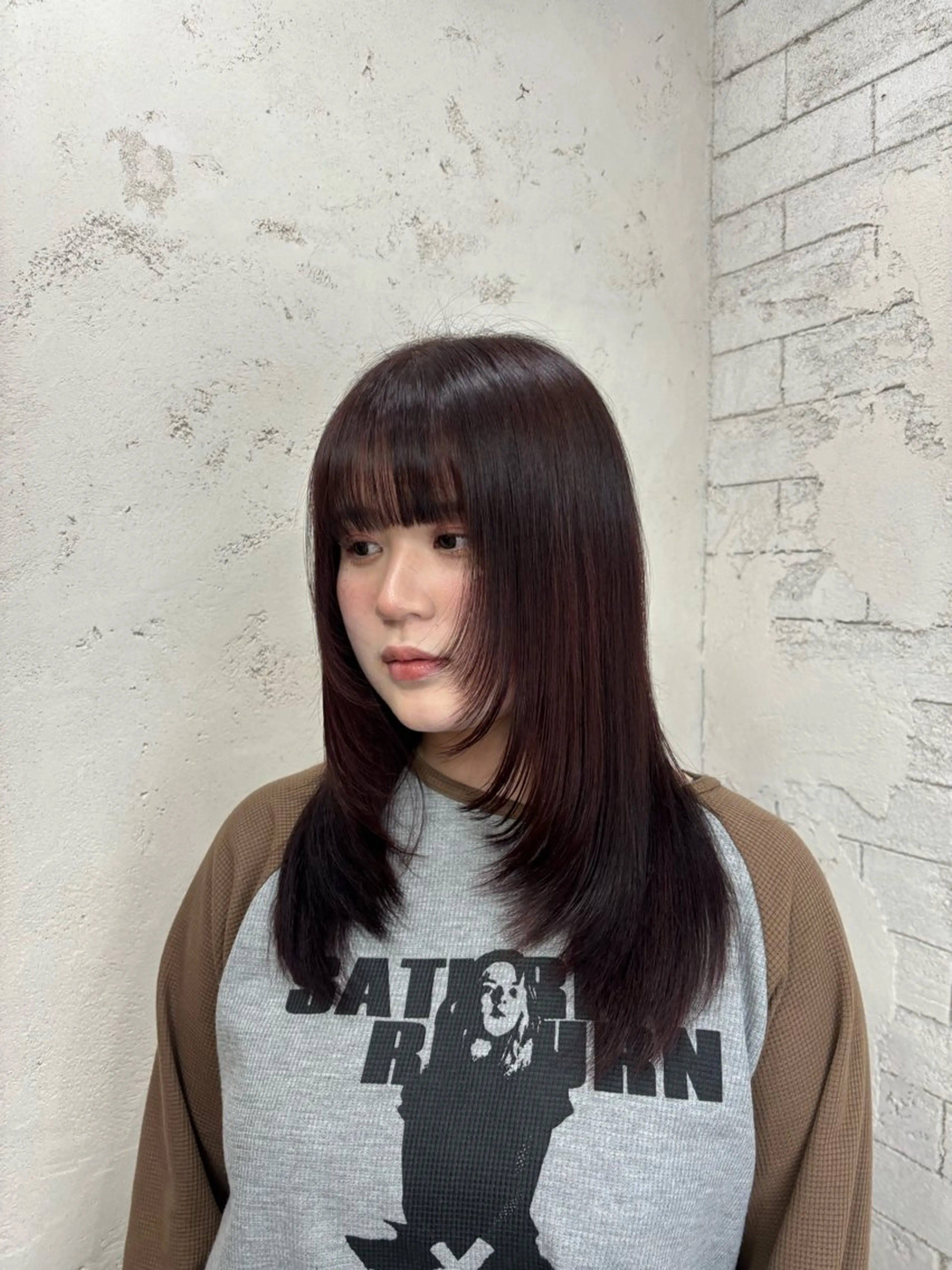 セミロング ヘアカラー 韓国レイヤーカット/ 🩶HARUKA🩶のヘアスタイル