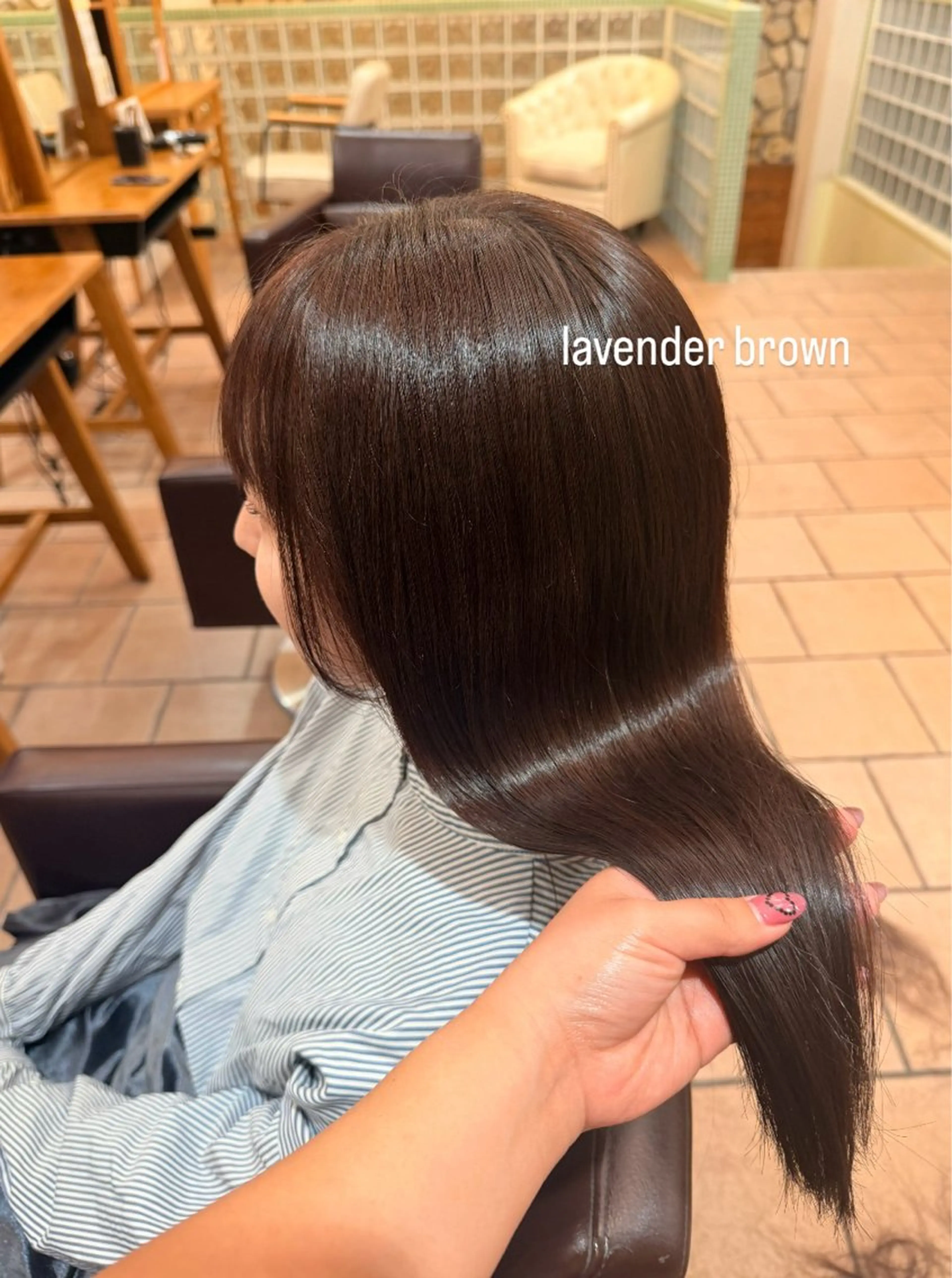 ミディアム カラー ブラウンカラー ラベンダーカラー カット ヘアカラー トリートメント 透明感カラー☆スパ☆ 石上遥楓のヘアスタイル