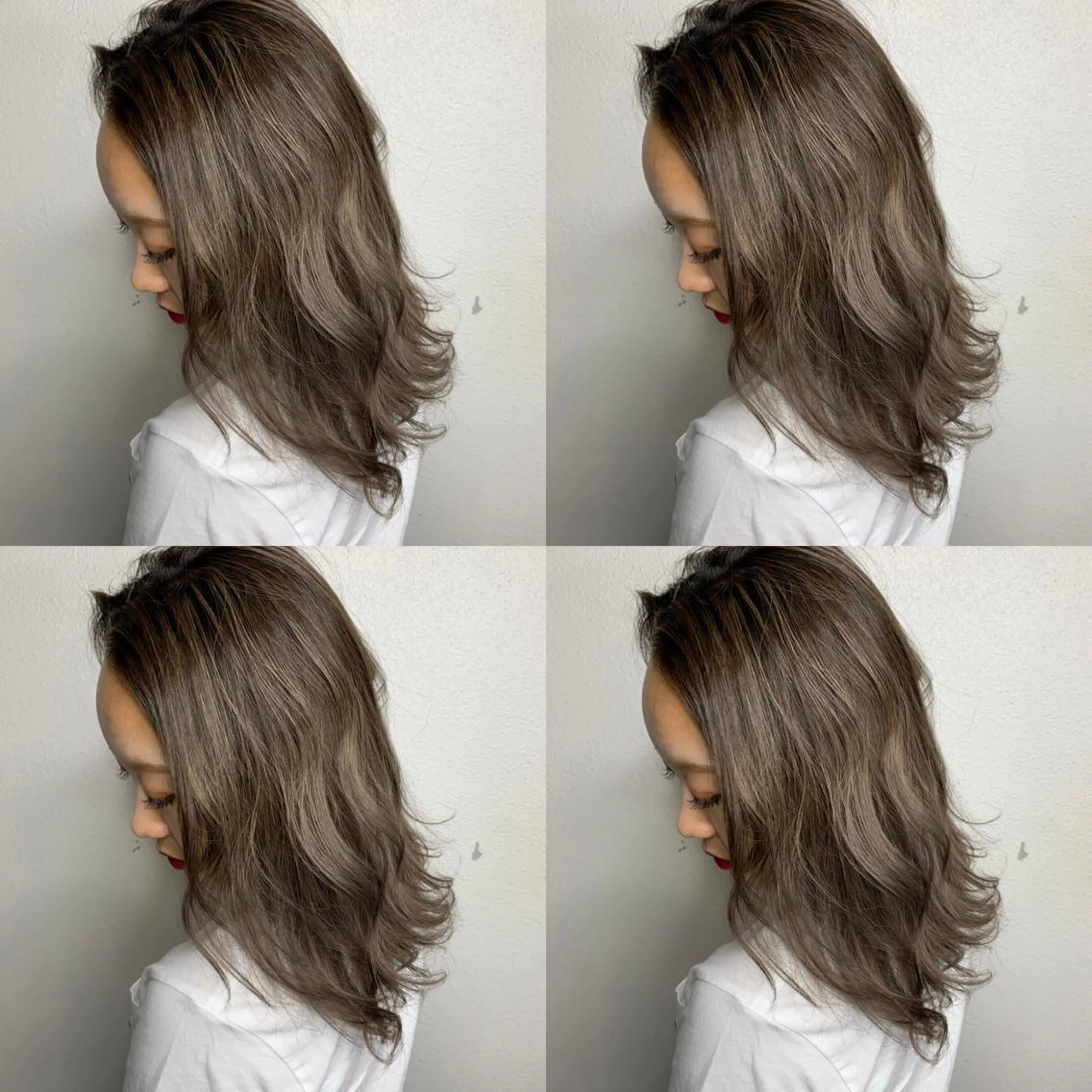 セミロング カラー ハイライトカラー ハイライト ヘアカラー 似合わせ/ブリーチ カラー.岡田友仁のヘアスタイル