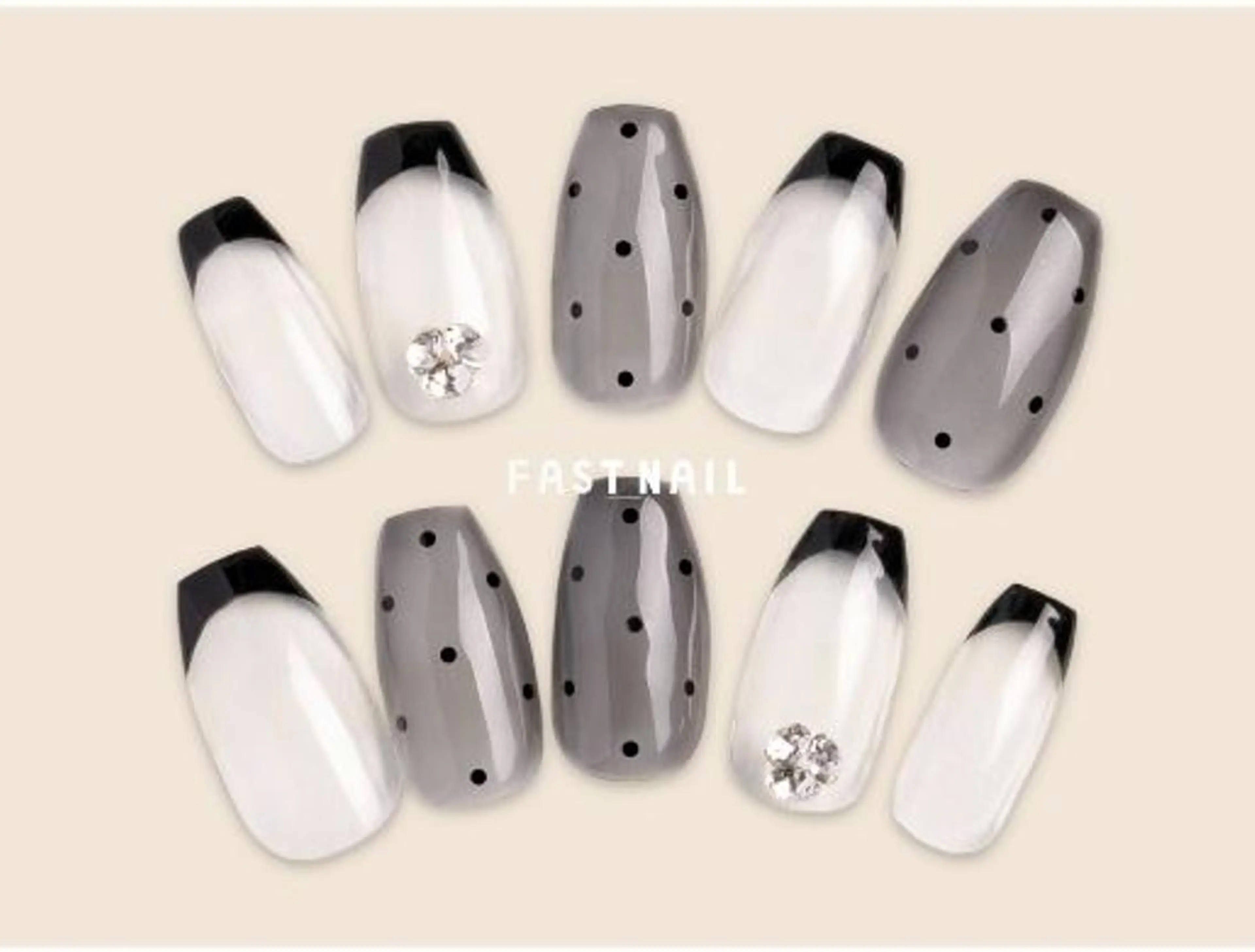 ネイル ドット 春ネイル ストーンネイル ワンホンネイル FASTNAIL 立川店のネイルデザイン