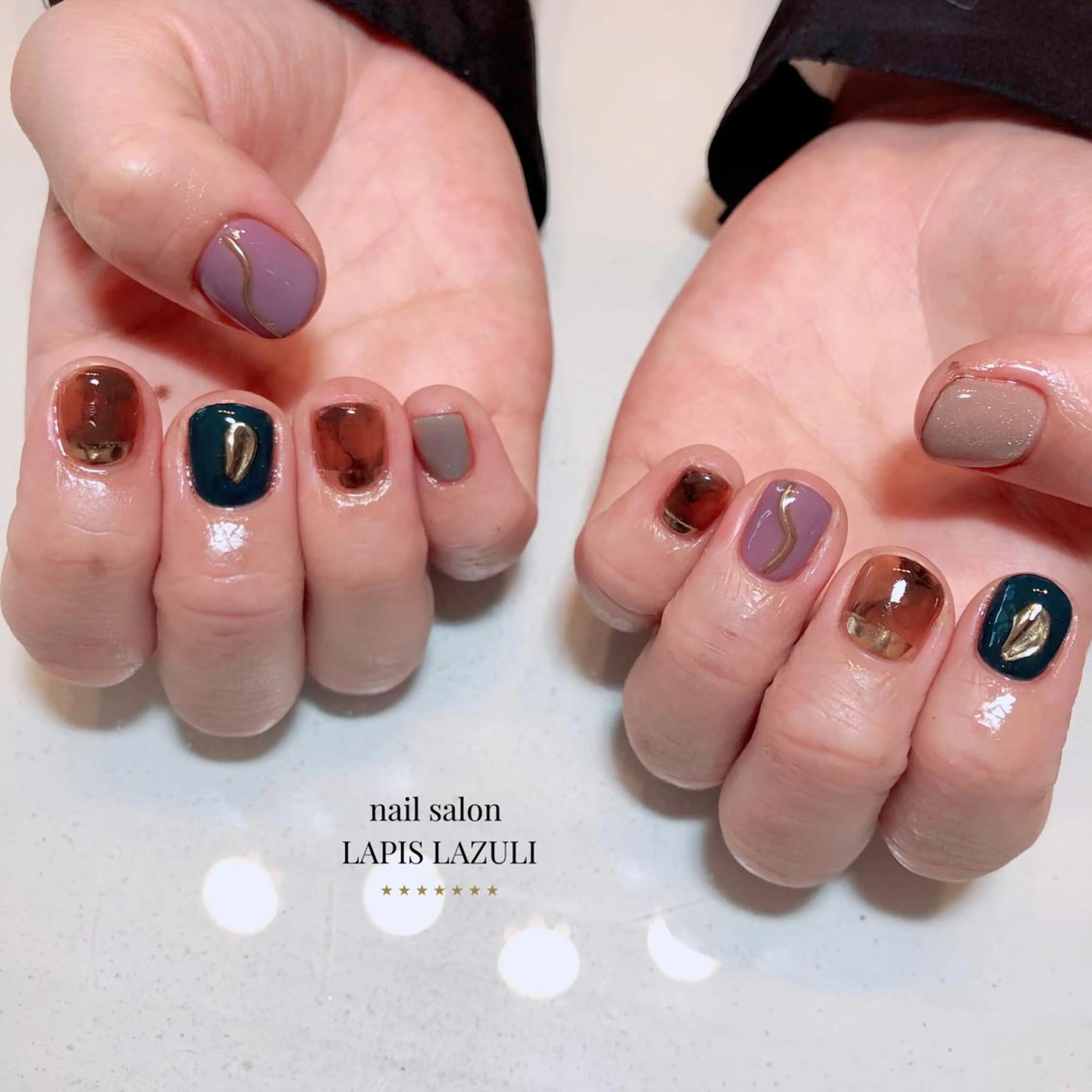 ネイル ジェルネイル マットネイル ミラーネイル ニュアンスネイル オフィスネイル ハンドネイル nail salon ラピスラズリのネイルデザイン