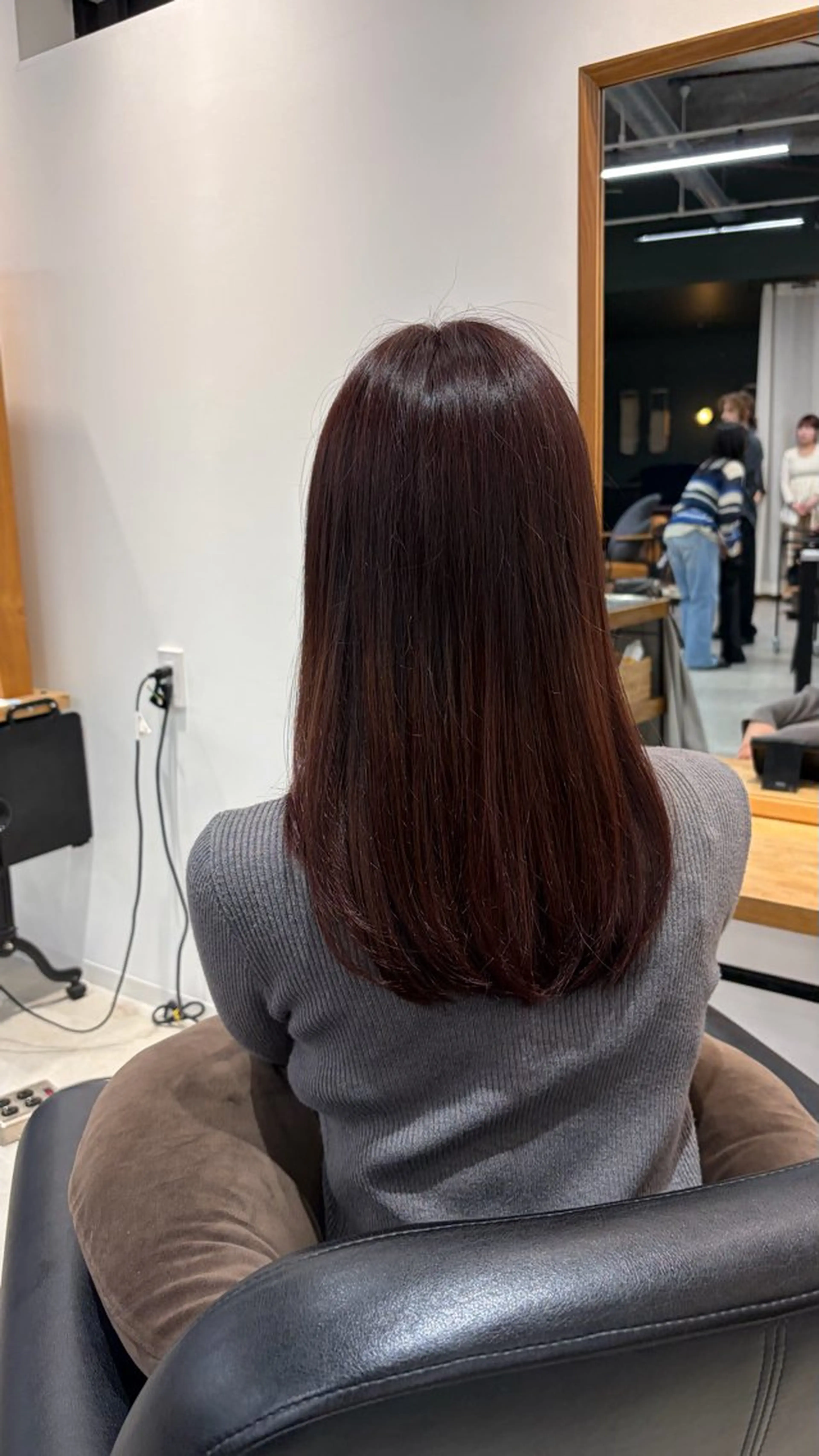 ミディアム カラー レッドカラー ヘアカラー ここね/透明感 カラー/ナチュラルのヘアスタイル