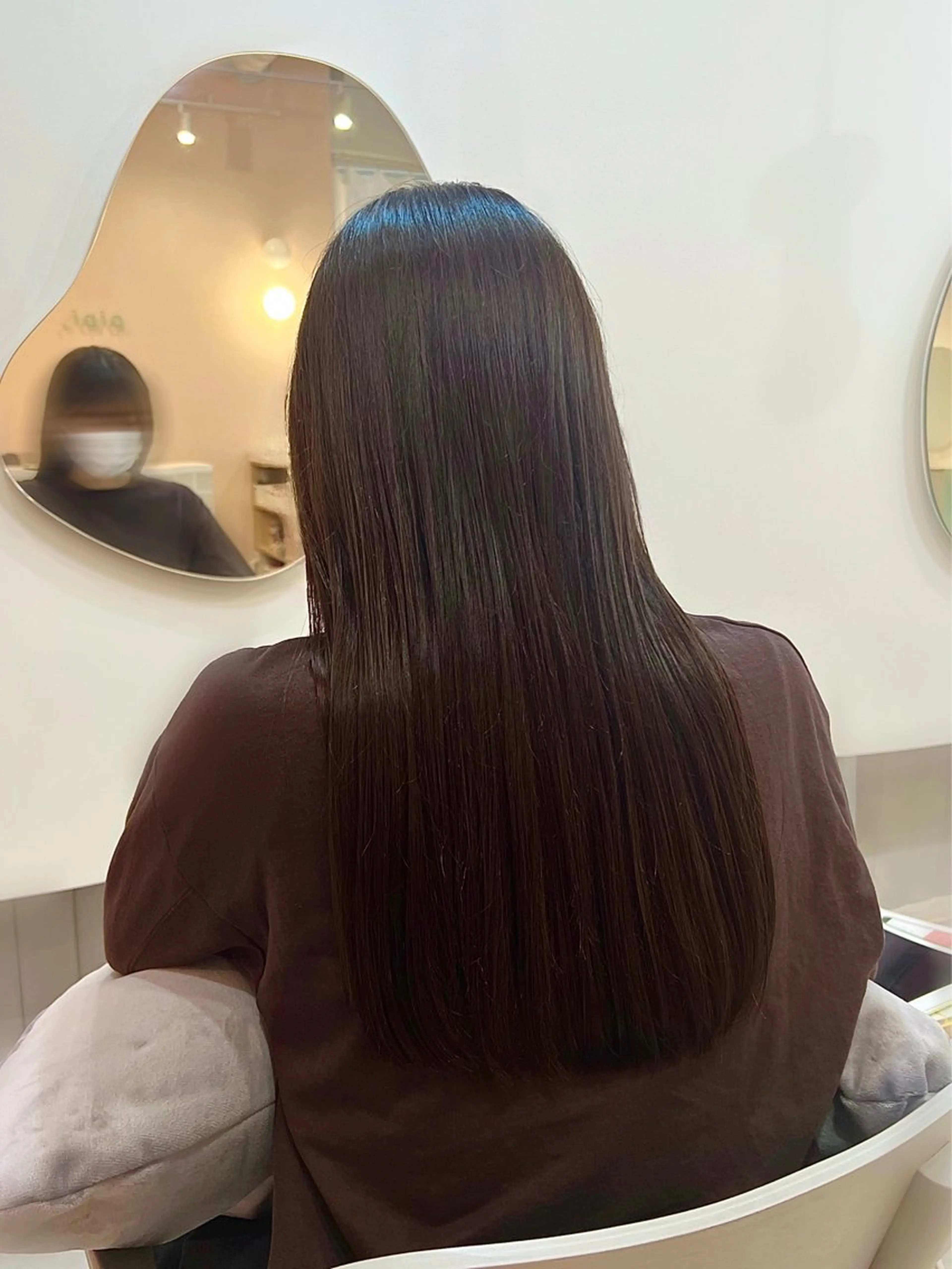 ロング カラー ブラウンカラー ショコラブラウン カット ヘアカラー トリートメント mizuki ,のヘアスタイル