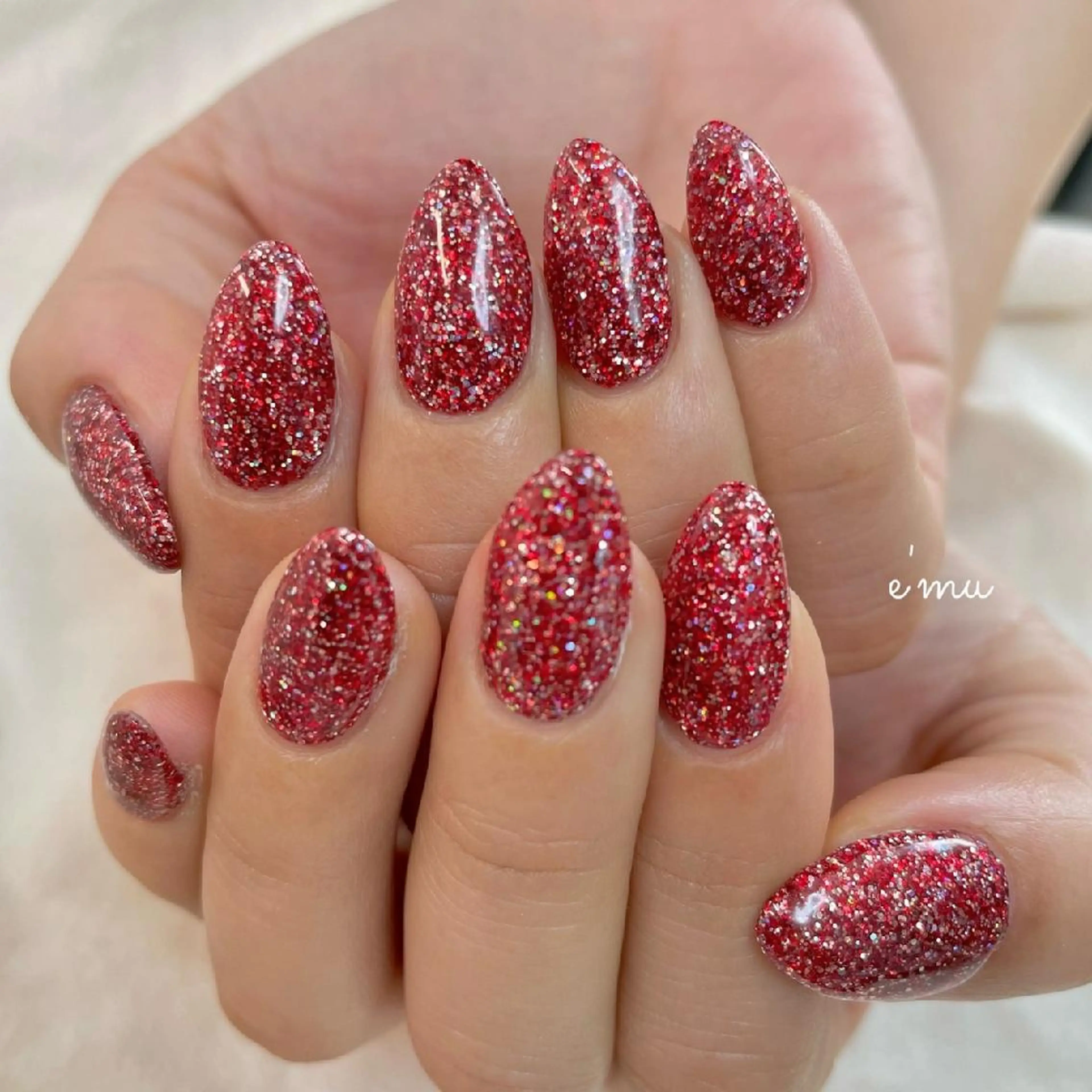 ネイル ラメ(グリッター) ワンカラーネイル ハンドネイル nail salon e'mu💐のネイルデザイン