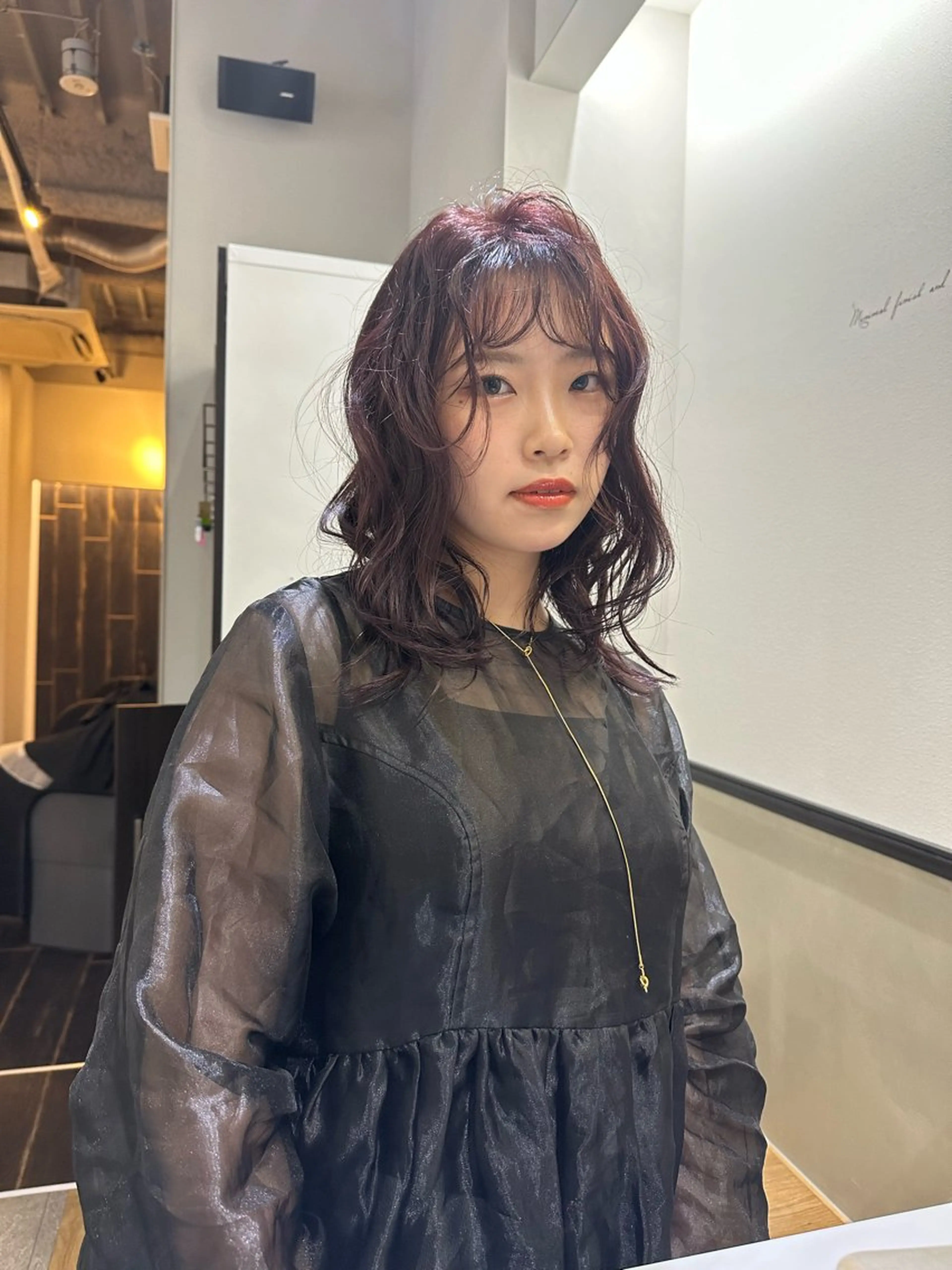 ミディアム カラー nao/福岡美容室 パーマ/ボブパーマのヘアスタイル