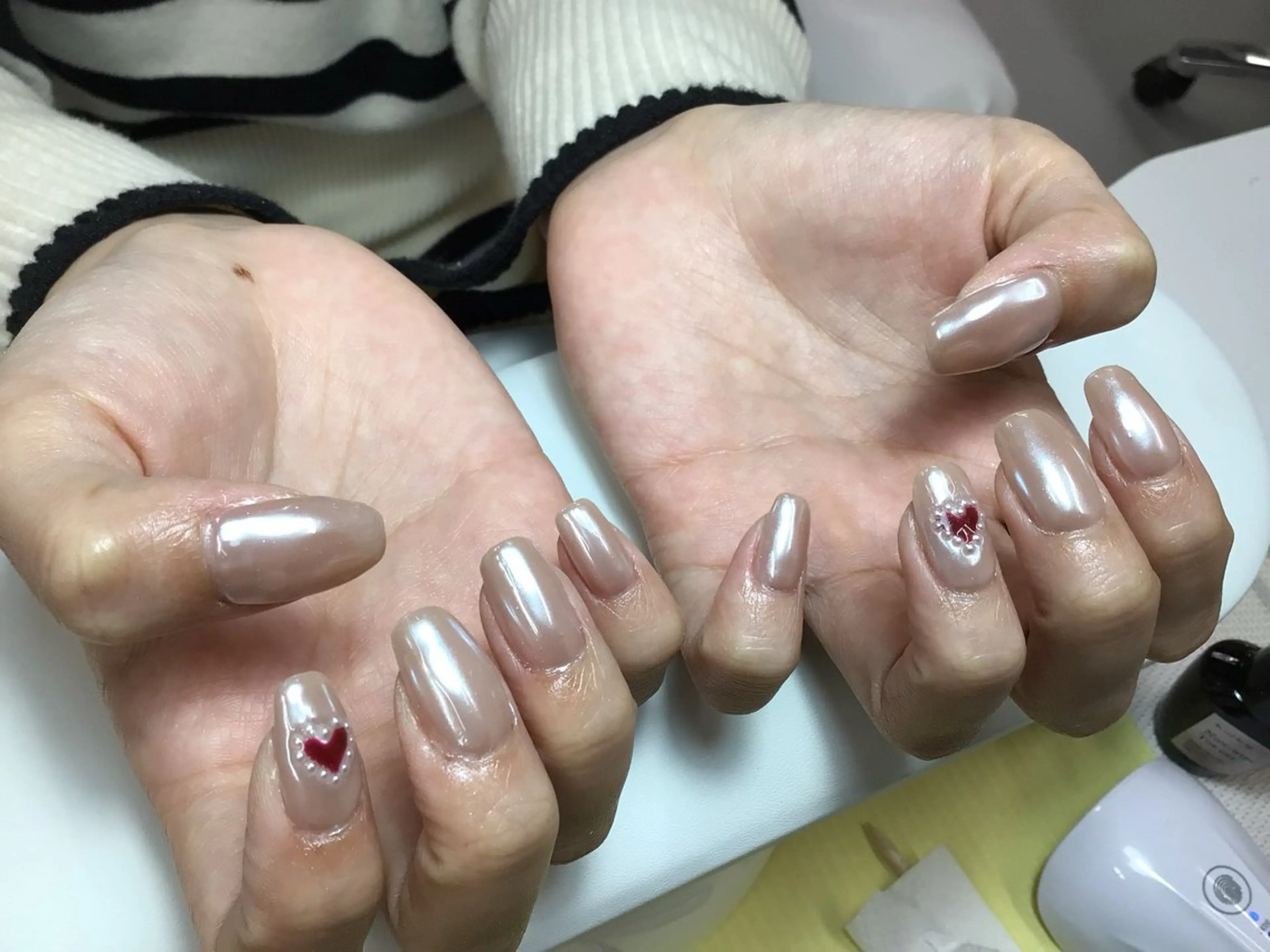 ネイル ピンク ピンクベージュ ホワイト ハンドネイル tumake Yui 相談◎ニュアンスのネイルデザイン