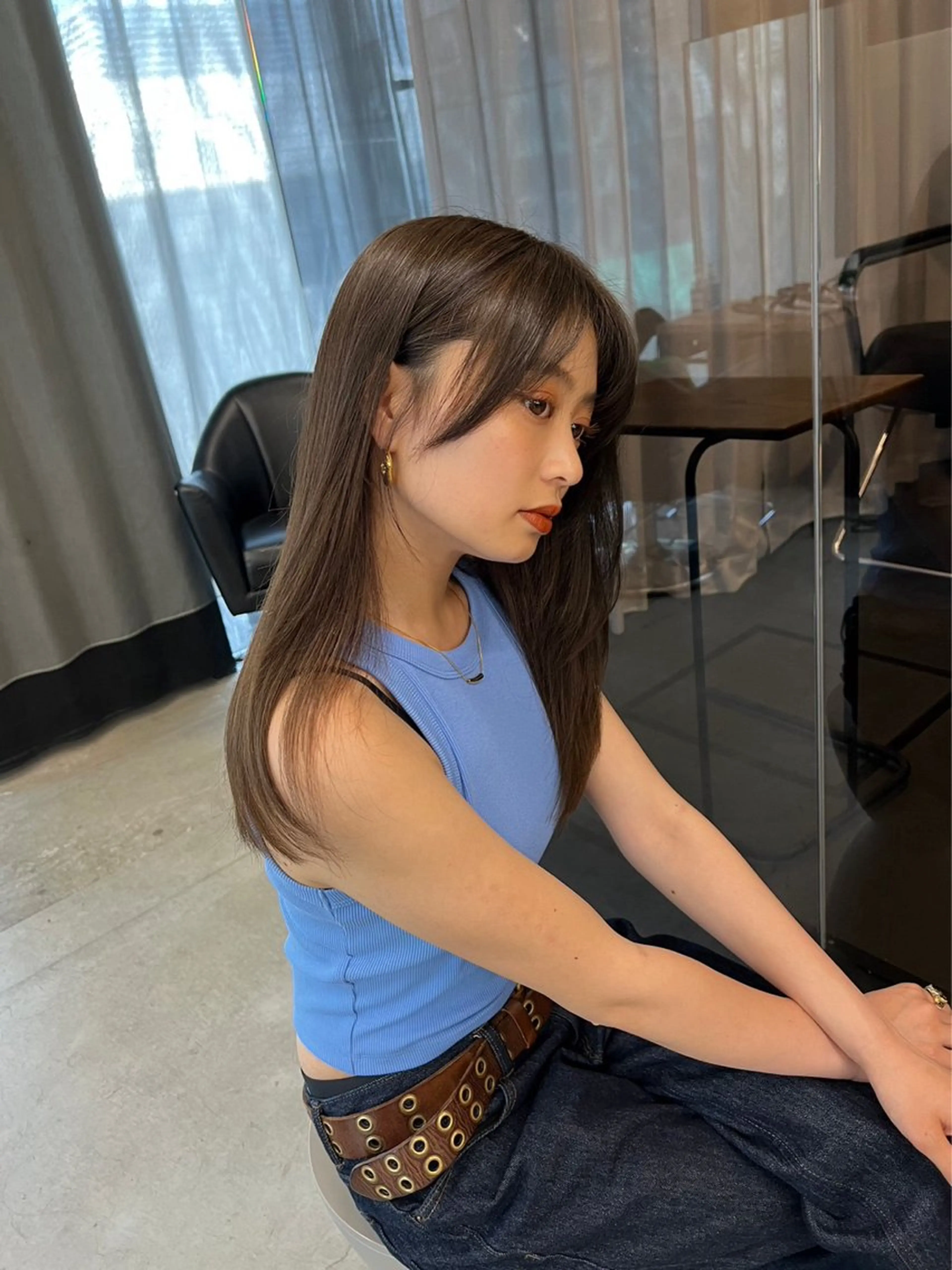 ロング カラー 縮毛矯正 トリートメント IVY所属・髪質改善/韓国ヘア 顔まわり特化yutoのヘアスタイル